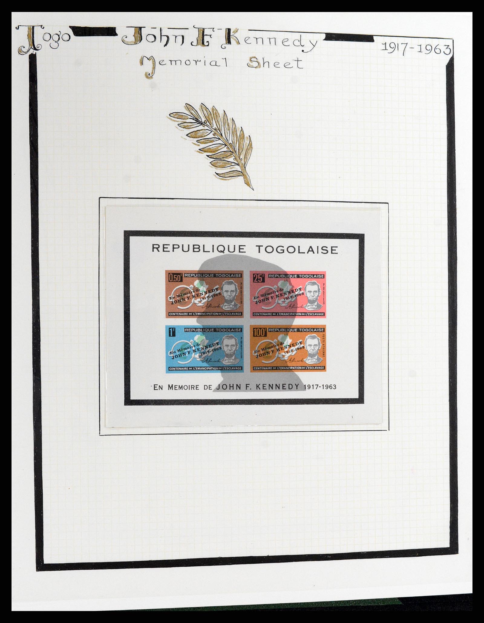 37768 071 - Postzegelverzameling 37768 Motief Kennedy 1963-1966.