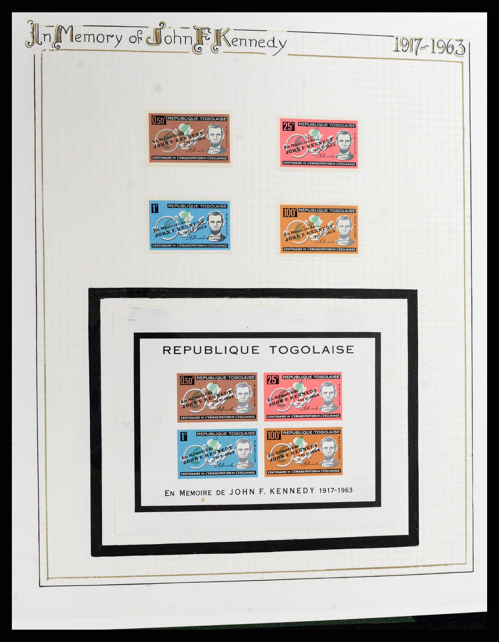 37768 072 - Postzegelverzameling 37768 Motief Kennedy 1963-1966.
