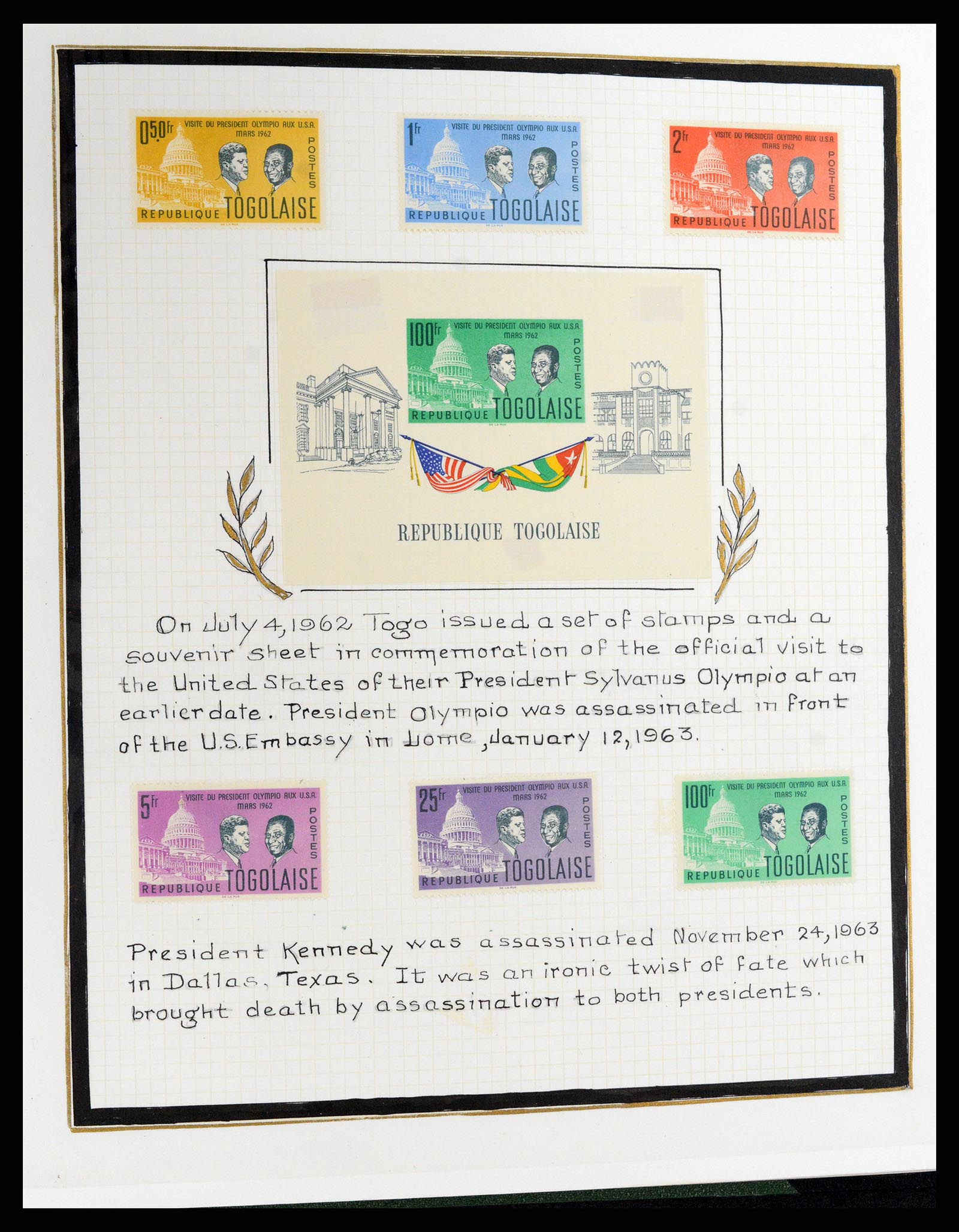 37768 073 - Postzegelverzameling 37768 Motief Kennedy 1963-1966.