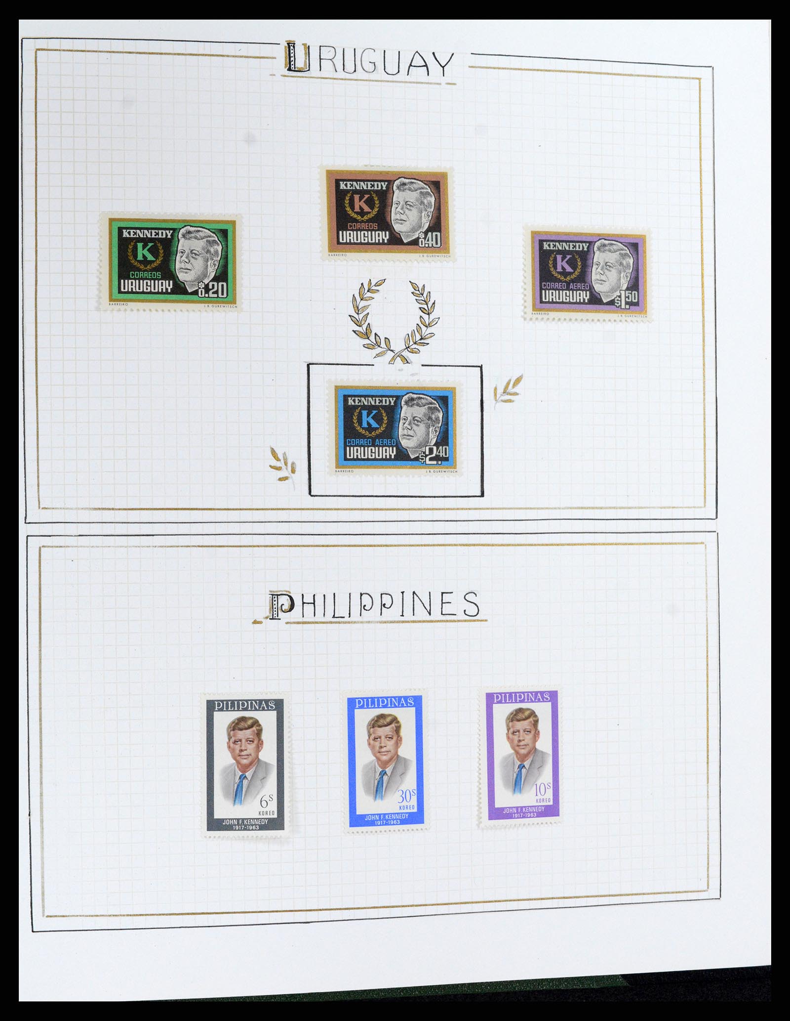 37768 080 - Postzegelverzameling 37768 Motief Kennedy 1963-1966.
