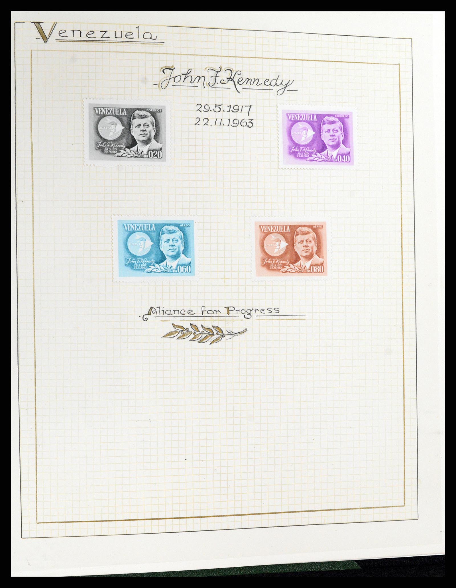 37768 082 - Postzegelverzameling 37768 Motief Kennedy 1963-1966.
