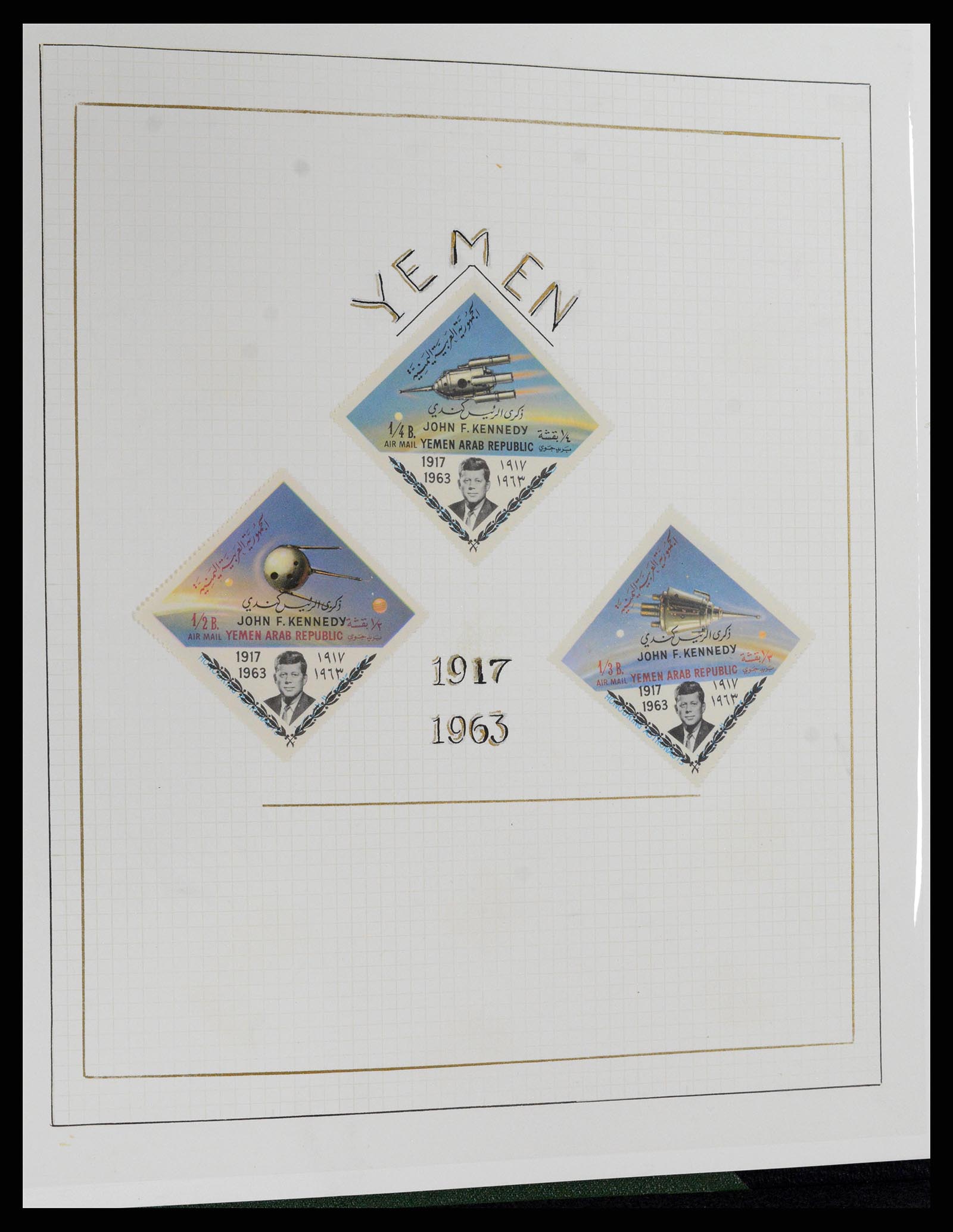 37768 084 - Postzegelverzameling 37768 Motief Kennedy 1963-1966.