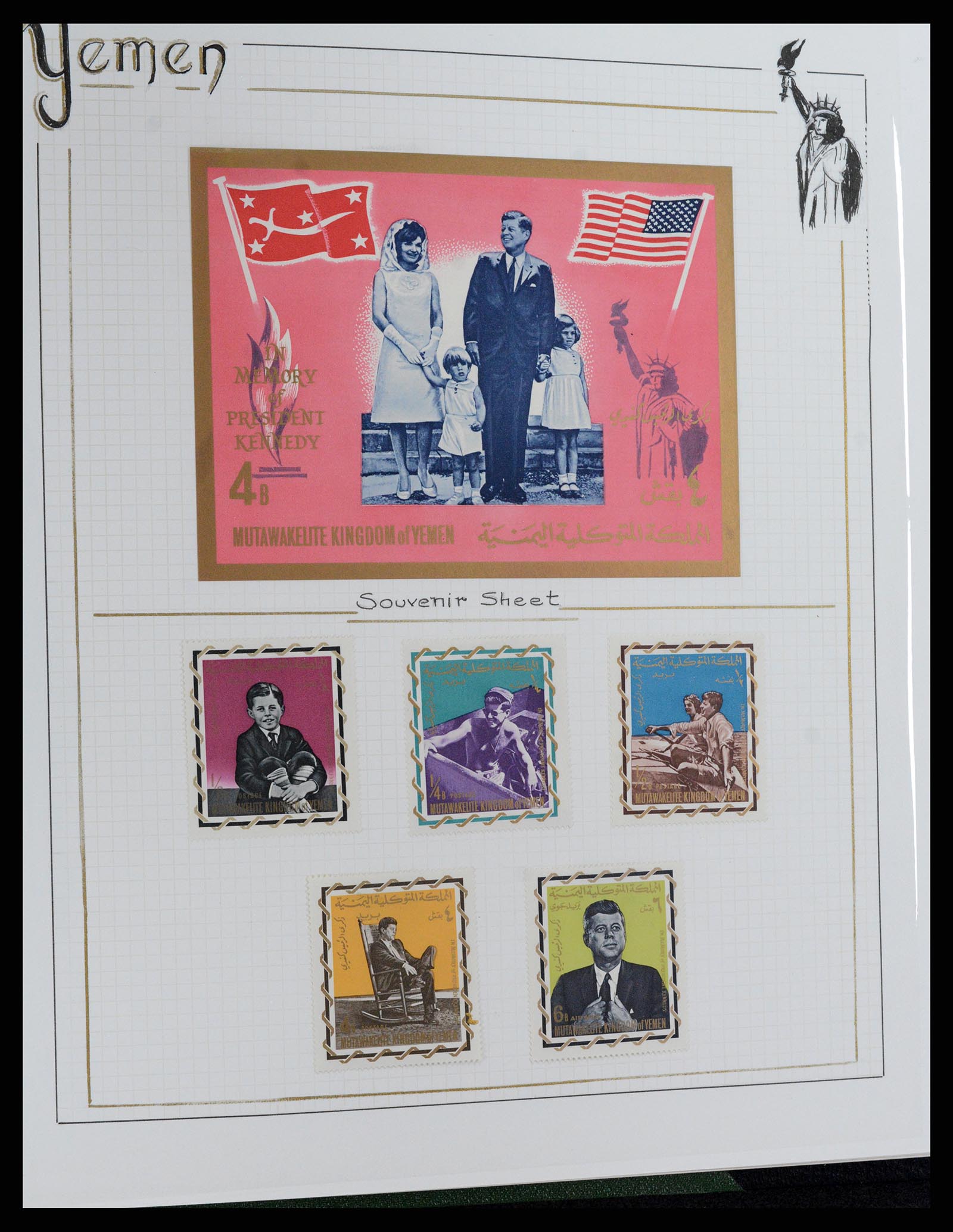 37768 086 - Postzegelverzameling 37768 Motief Kennedy 1963-1966.
