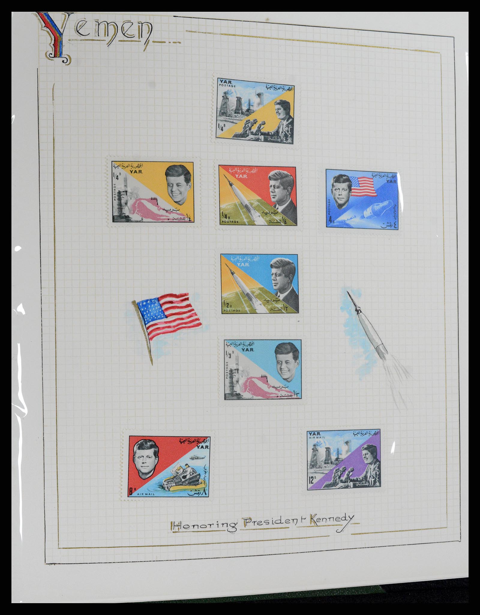 37768 089 - Postzegelverzameling 37768 Motief Kennedy 1963-1966.