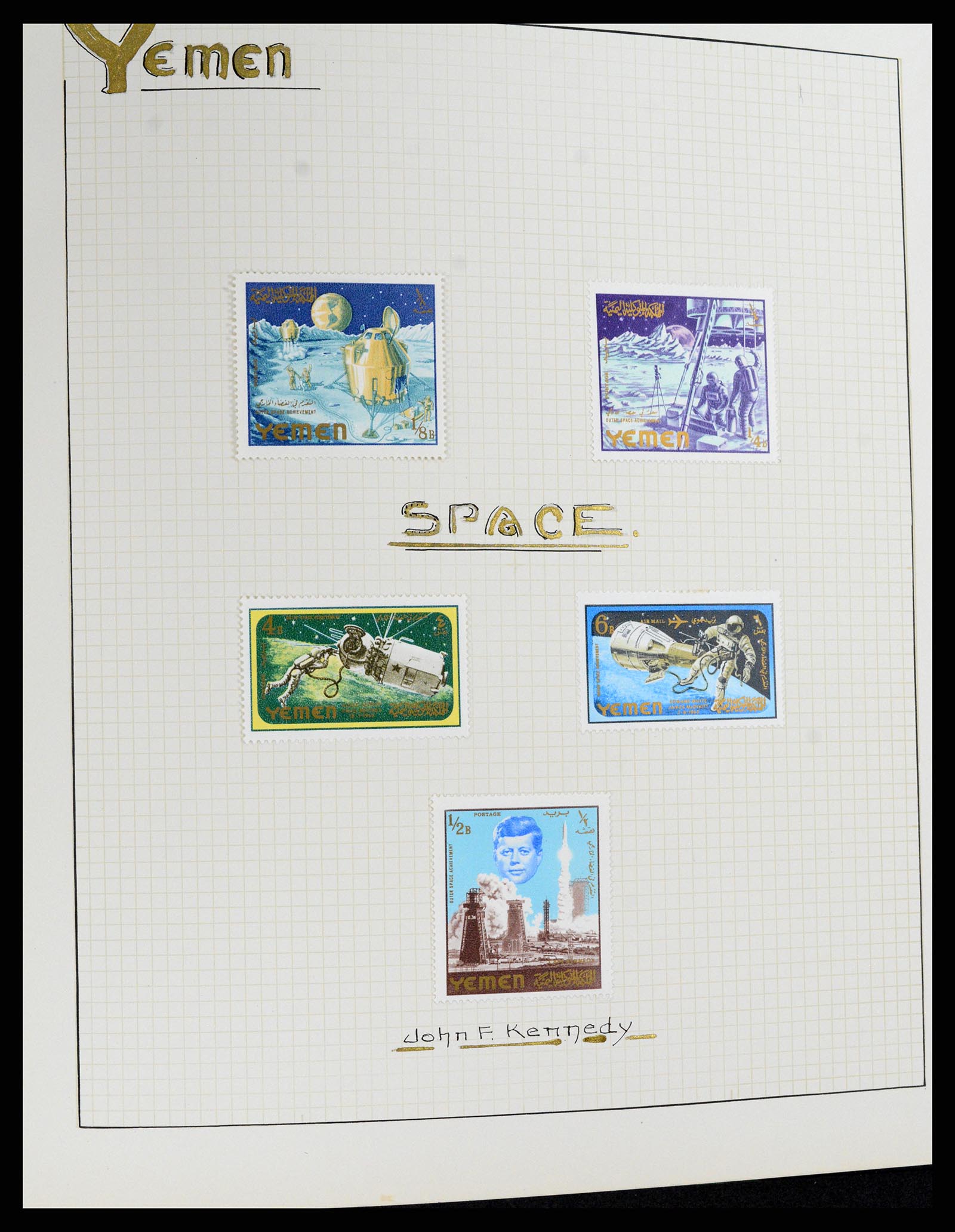 37768 091 - Postzegelverzameling 37768 Motief Kennedy 1963-1966.