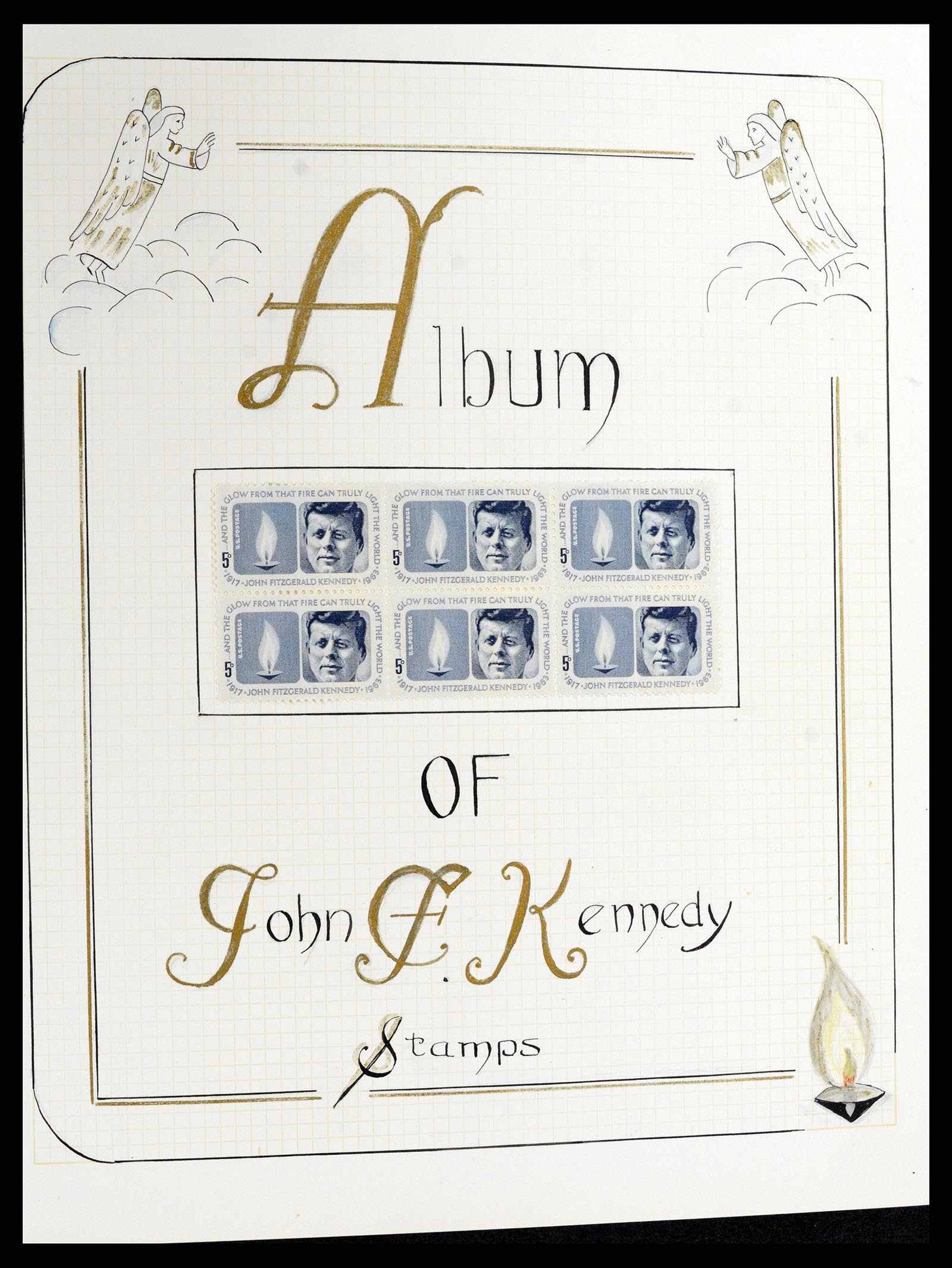 37768 092 - Postzegelverzameling 37768 Motief Kennedy 1963-1966.