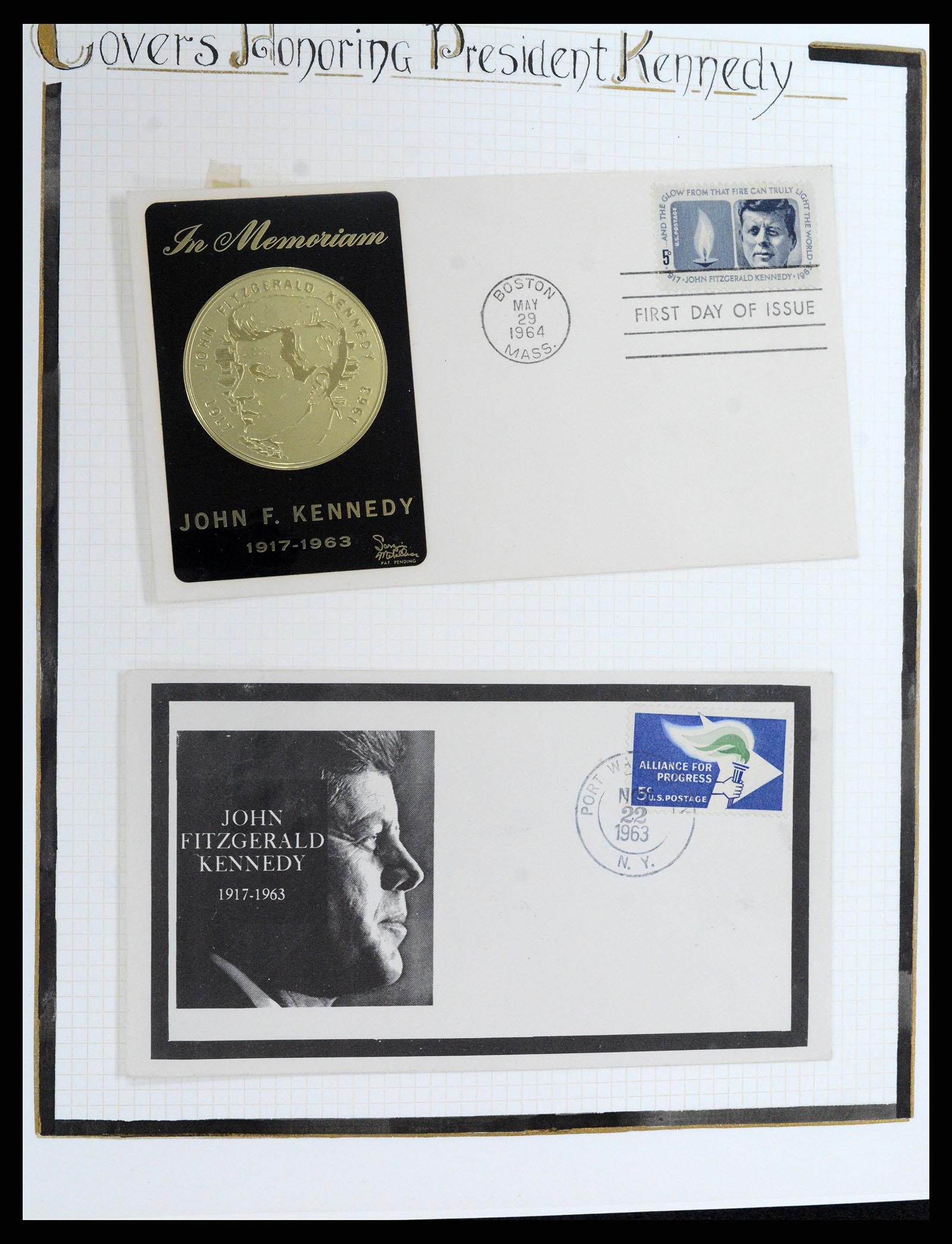 37768 098 - Postzegelverzameling 37768 Motief Kennedy 1963-1966.