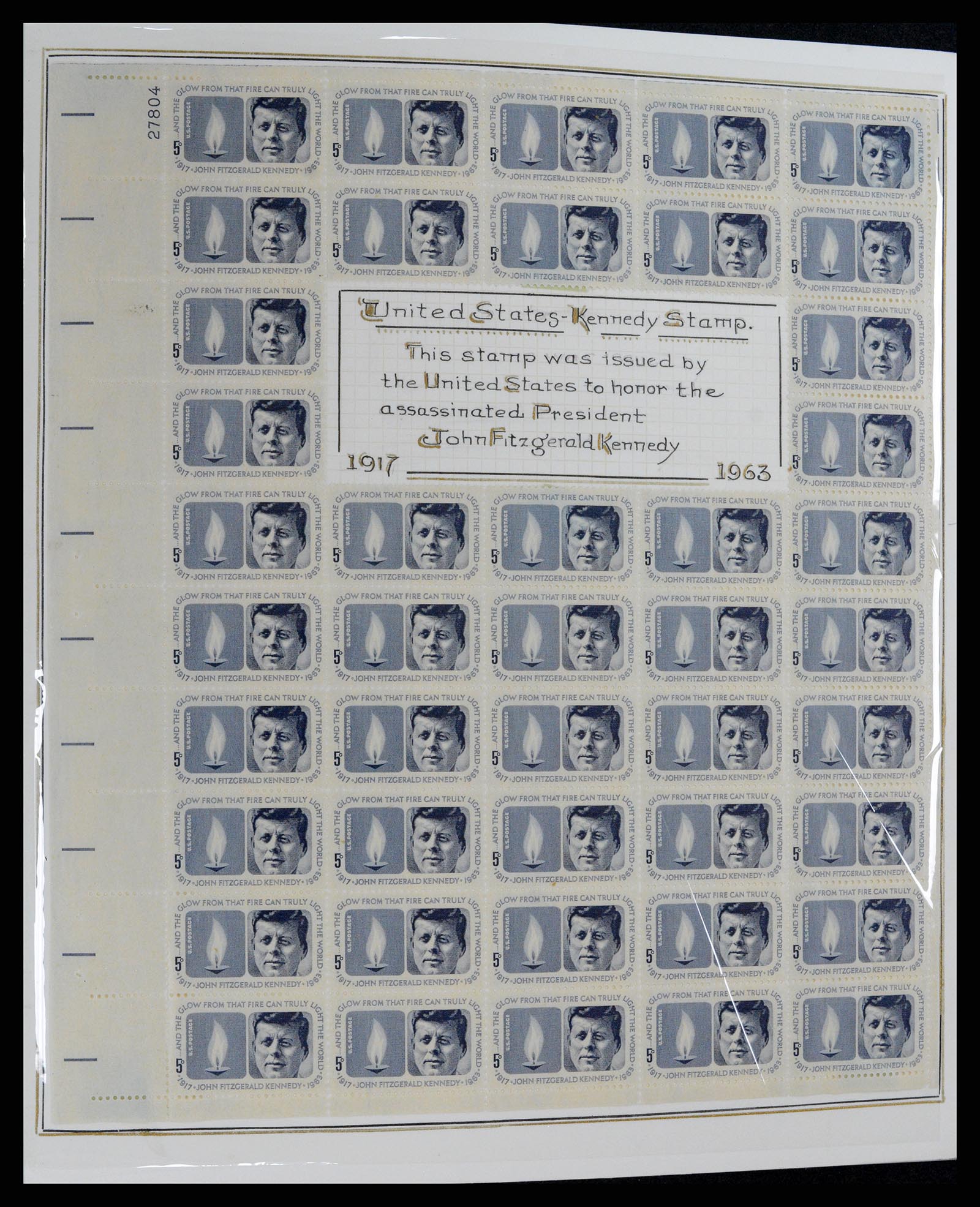 37768 100 - Postzegelverzameling 37768 Motief Kennedy 1963-1966.