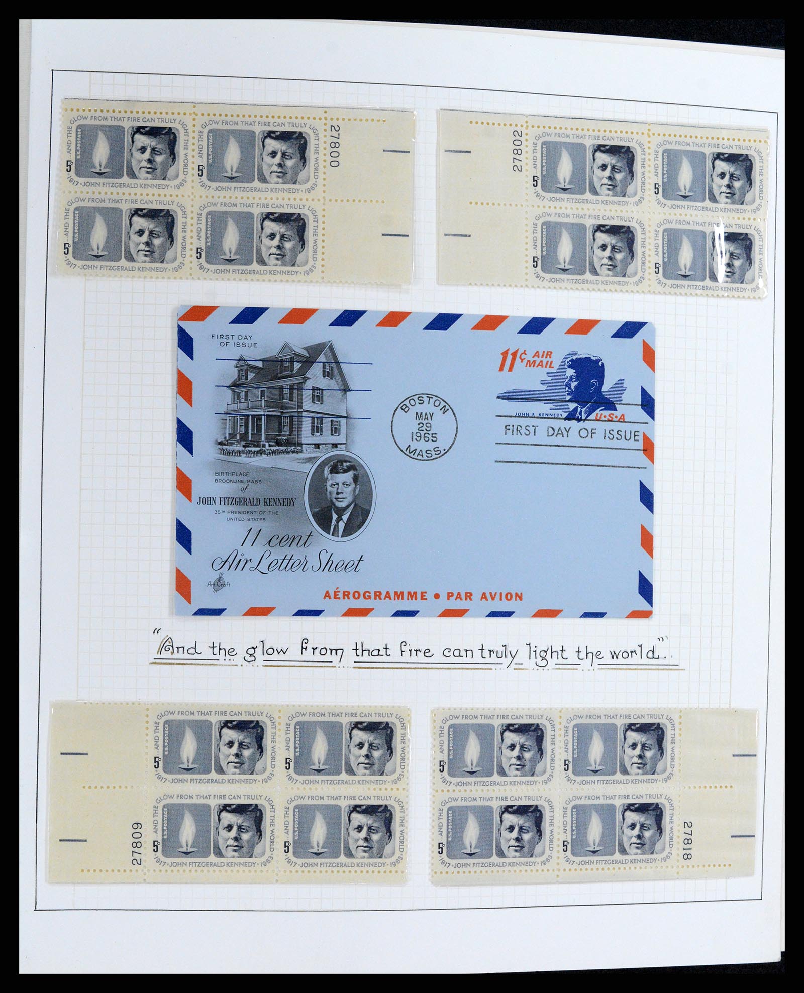 37768 102 - Postzegelverzameling 37768 Motief Kennedy 1963-1966.