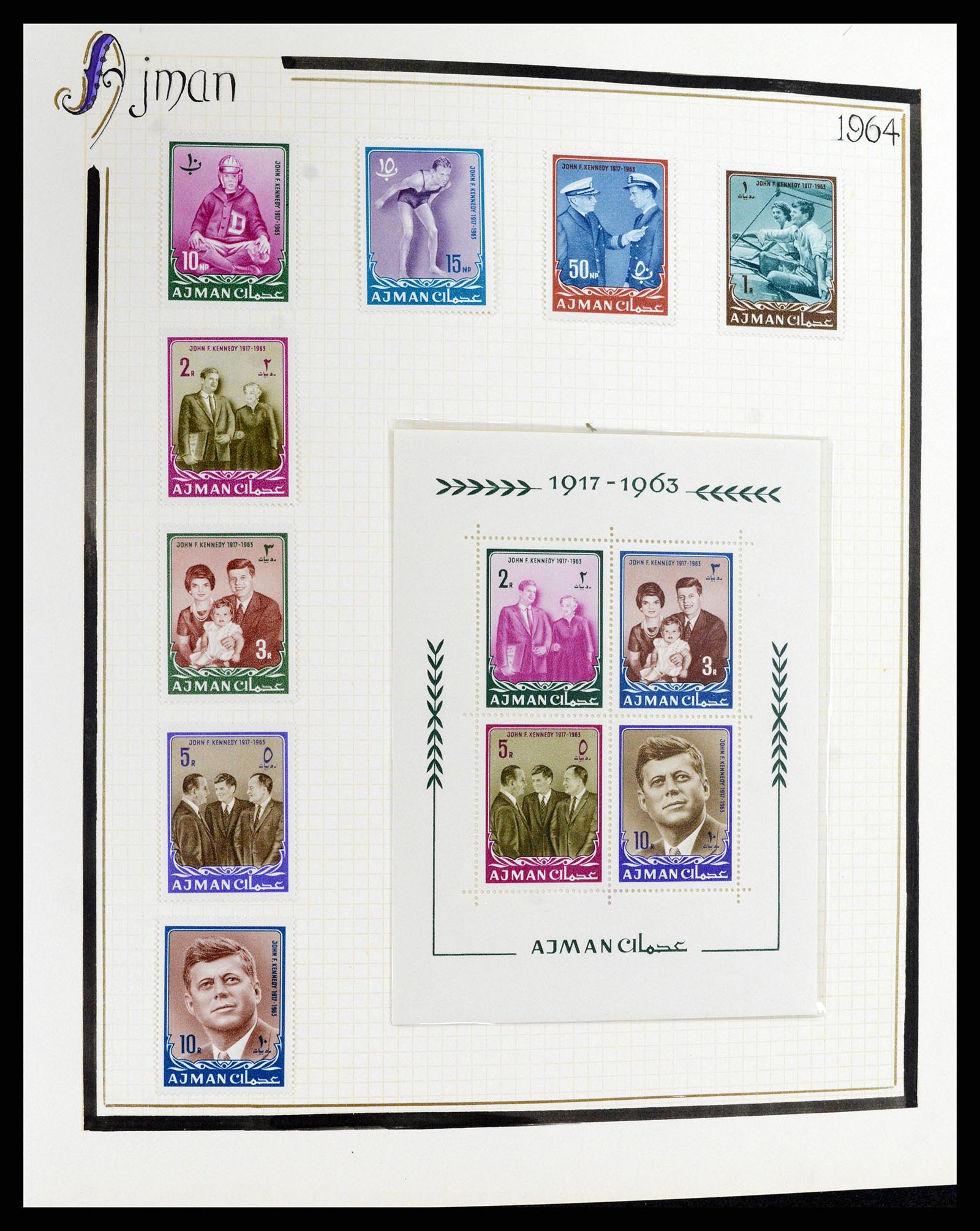 37768 104 - Postzegelverzameling 37768 Motief Kennedy 1963-1966.