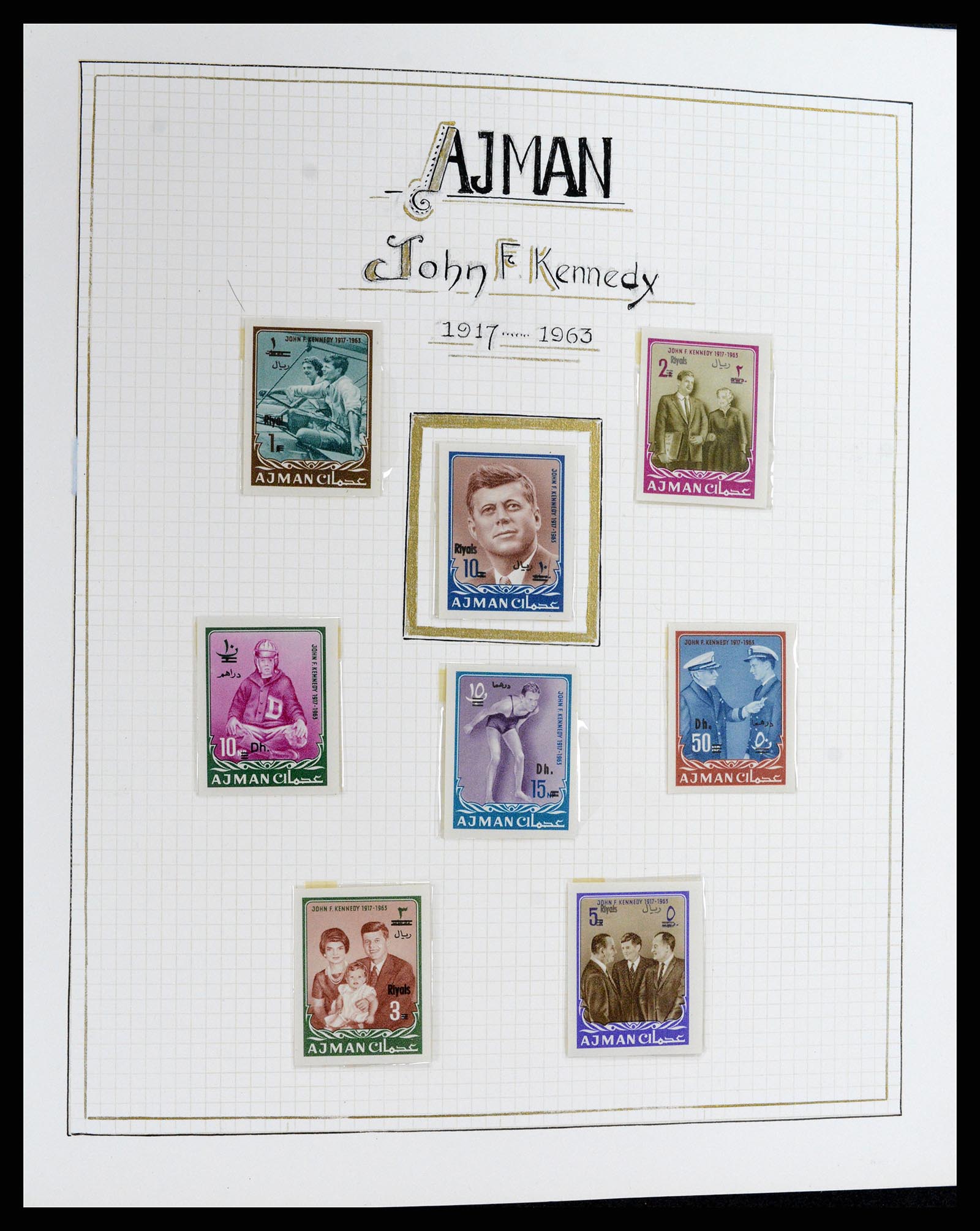 37768 108 - Postzegelverzameling 37768 Motief Kennedy 1963-1966.