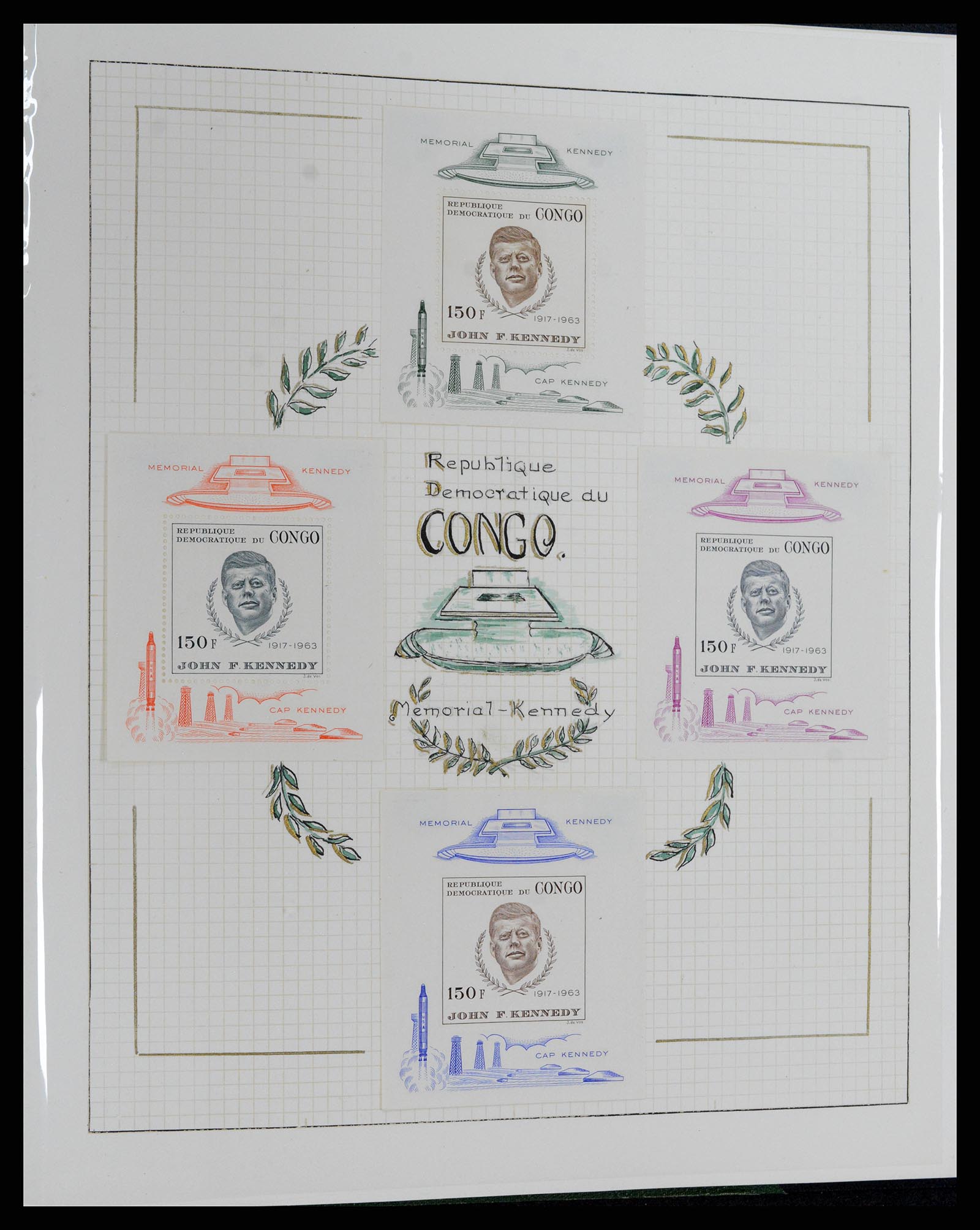 37768 121 - Postzegelverzameling 37768 Motief Kennedy 1963-1966.