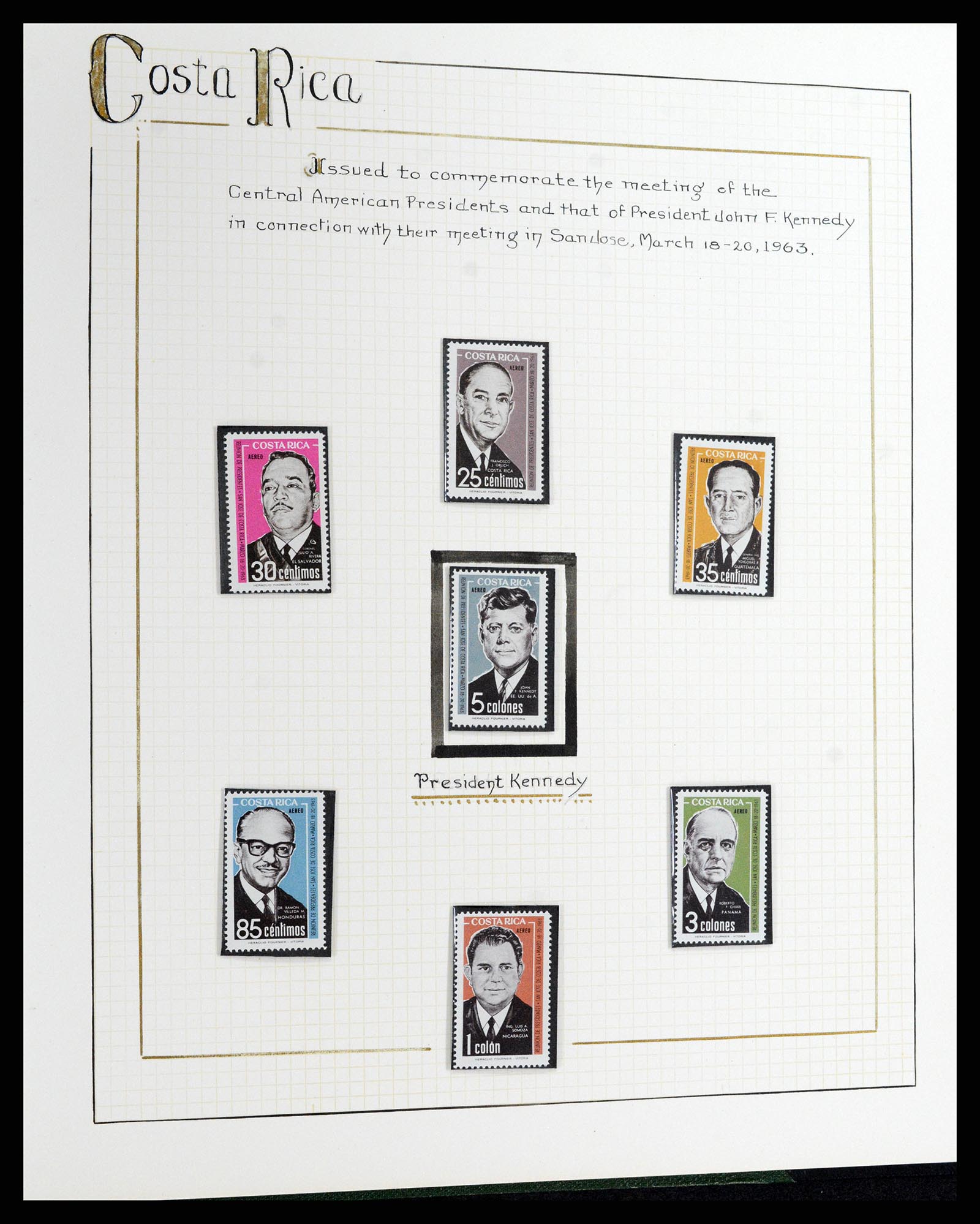37768 124 - Postzegelverzameling 37768 Motief Kennedy 1963-1966.