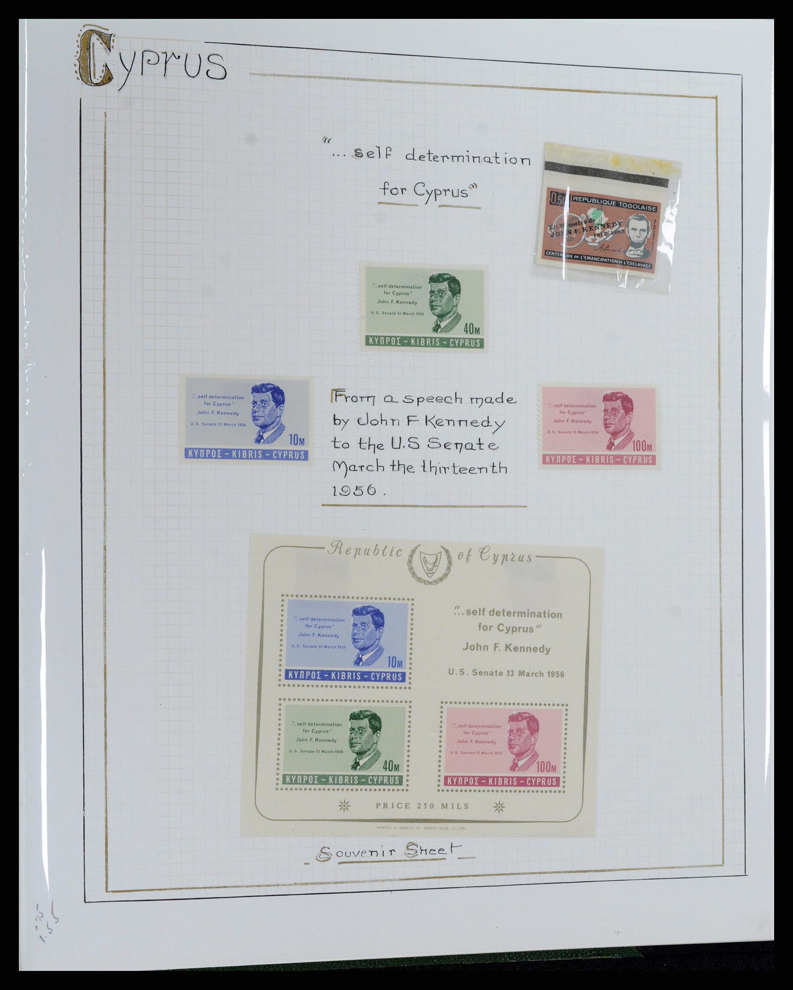 37768 125 - Postzegelverzameling 37768 Motief Kennedy 1963-1966.