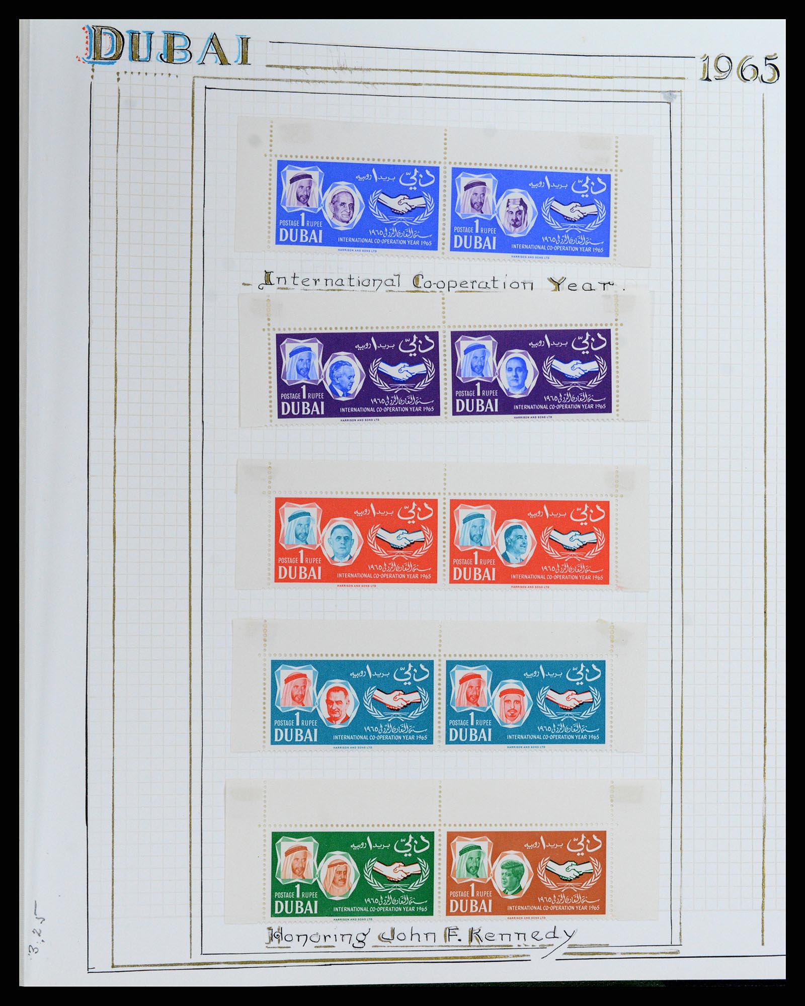 37768 129 - Postzegelverzameling 37768 Motief Kennedy 1963-1966.