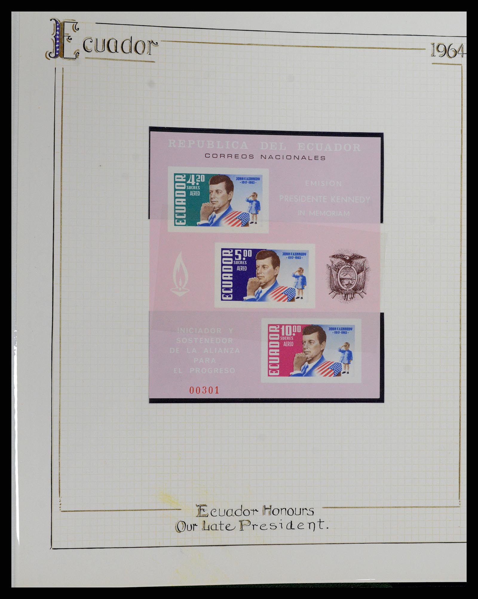 37768 133 - Postzegelverzameling 37768 Motief Kennedy 1963-1966.