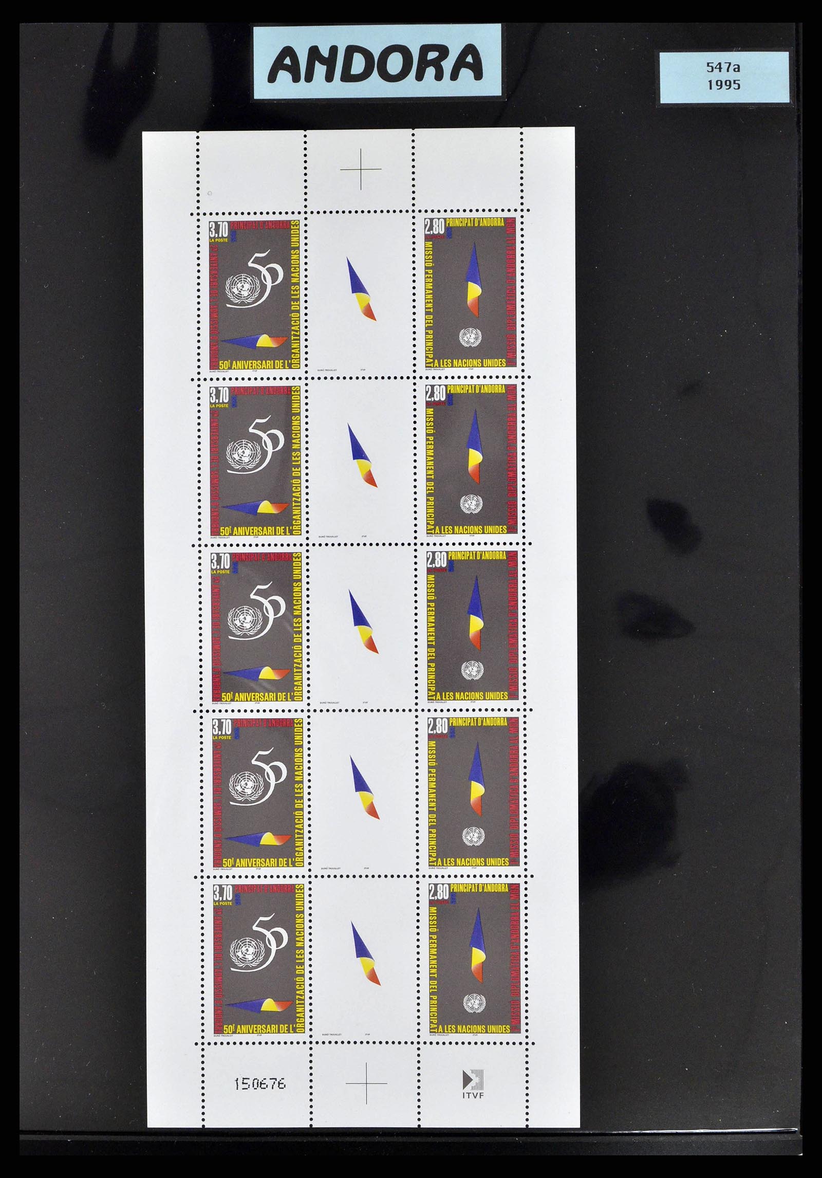 37773 0009 - Postzegelverzameling 37773 Motief 50 jaar VN 1995.