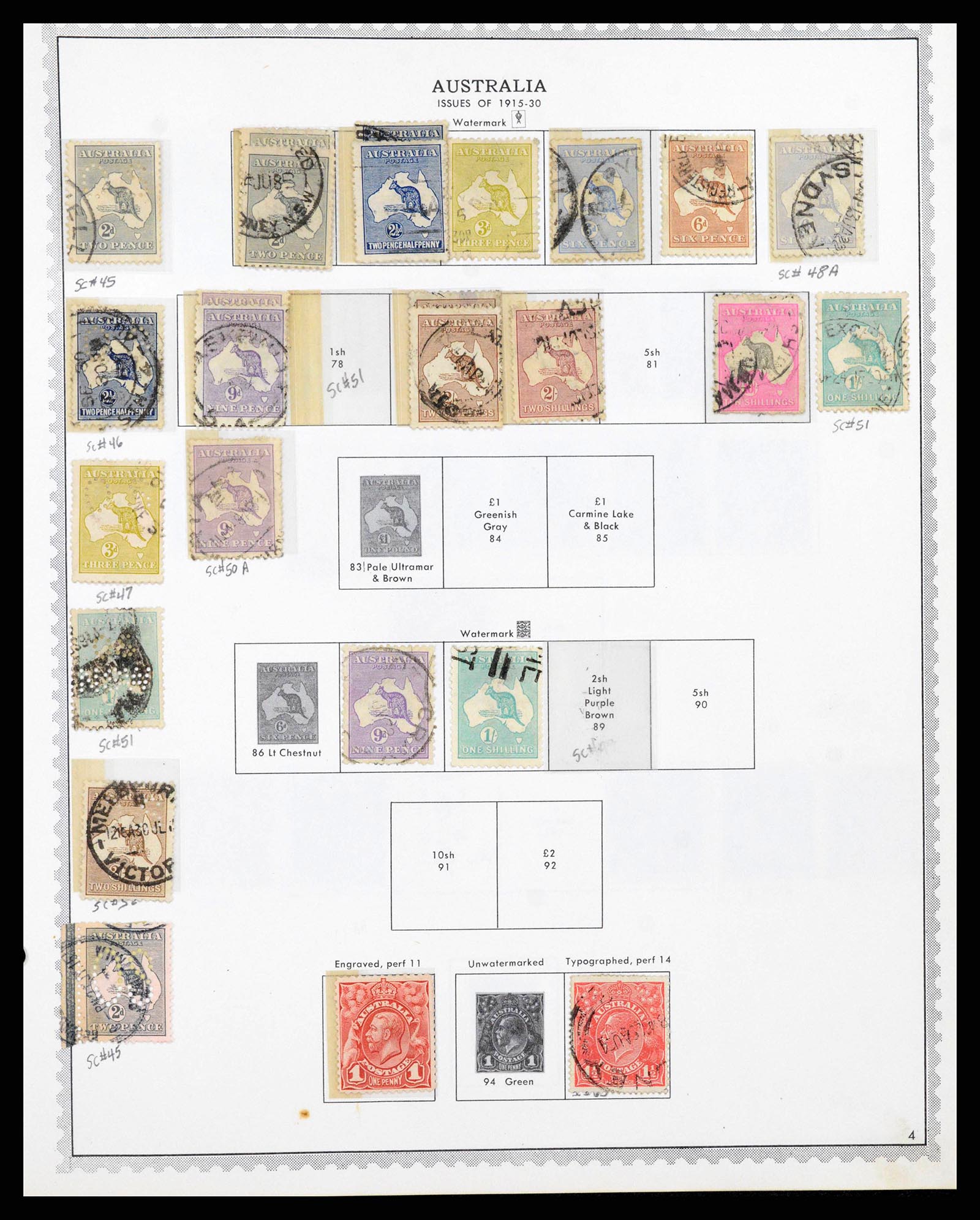 37774 0006 - Postzegelverzameling 37774 Australië en gebieden 1913-1998.