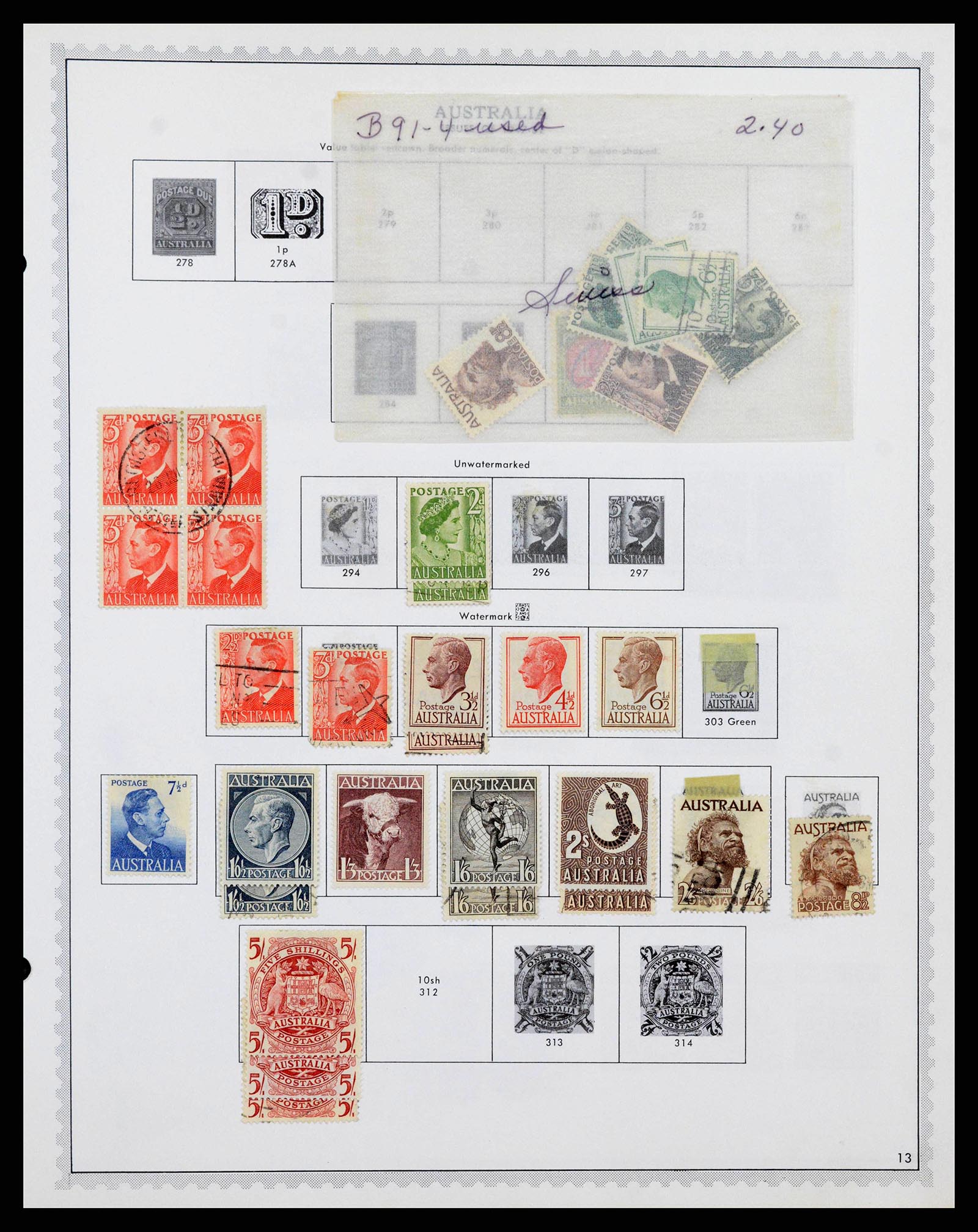 37774 0015 - Postzegelverzameling 37774 Australië en gebieden 1913-1998.