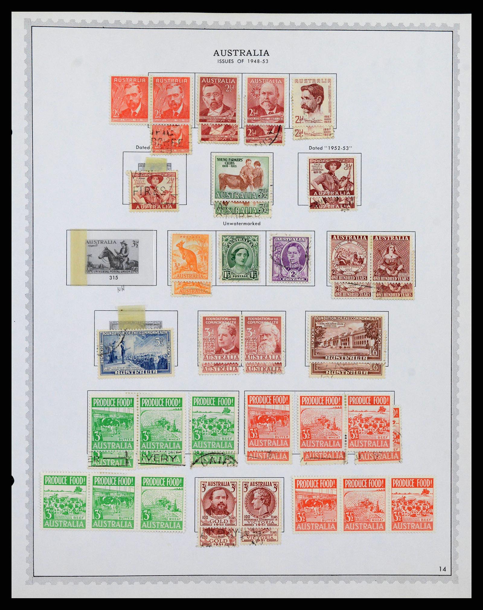 37774 0016 - Postzegelverzameling 37774 Australië en gebieden 1913-1998.