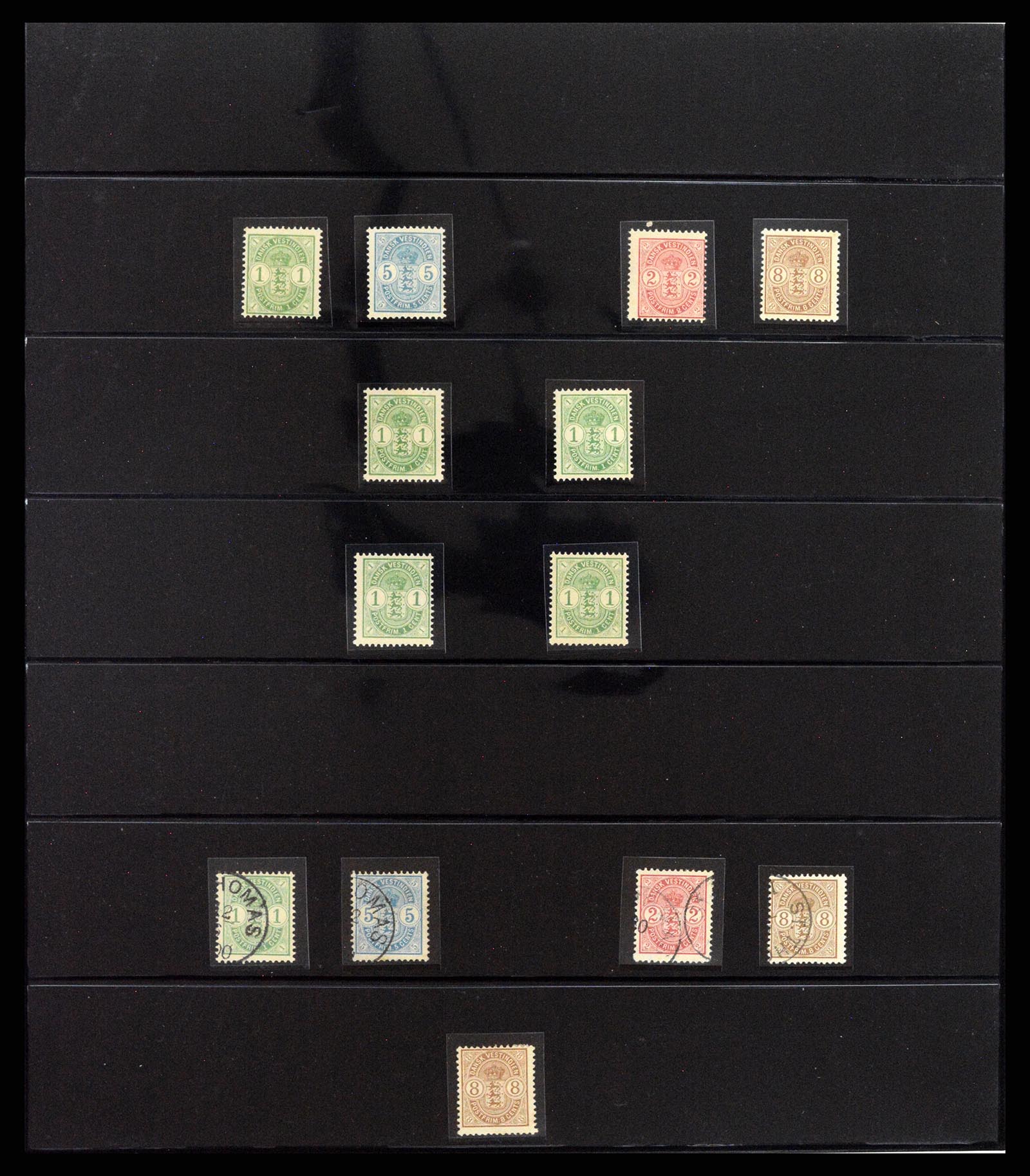 37783 007 - Postzegelverzameling 37783 Deens West Indië 1855-1917.