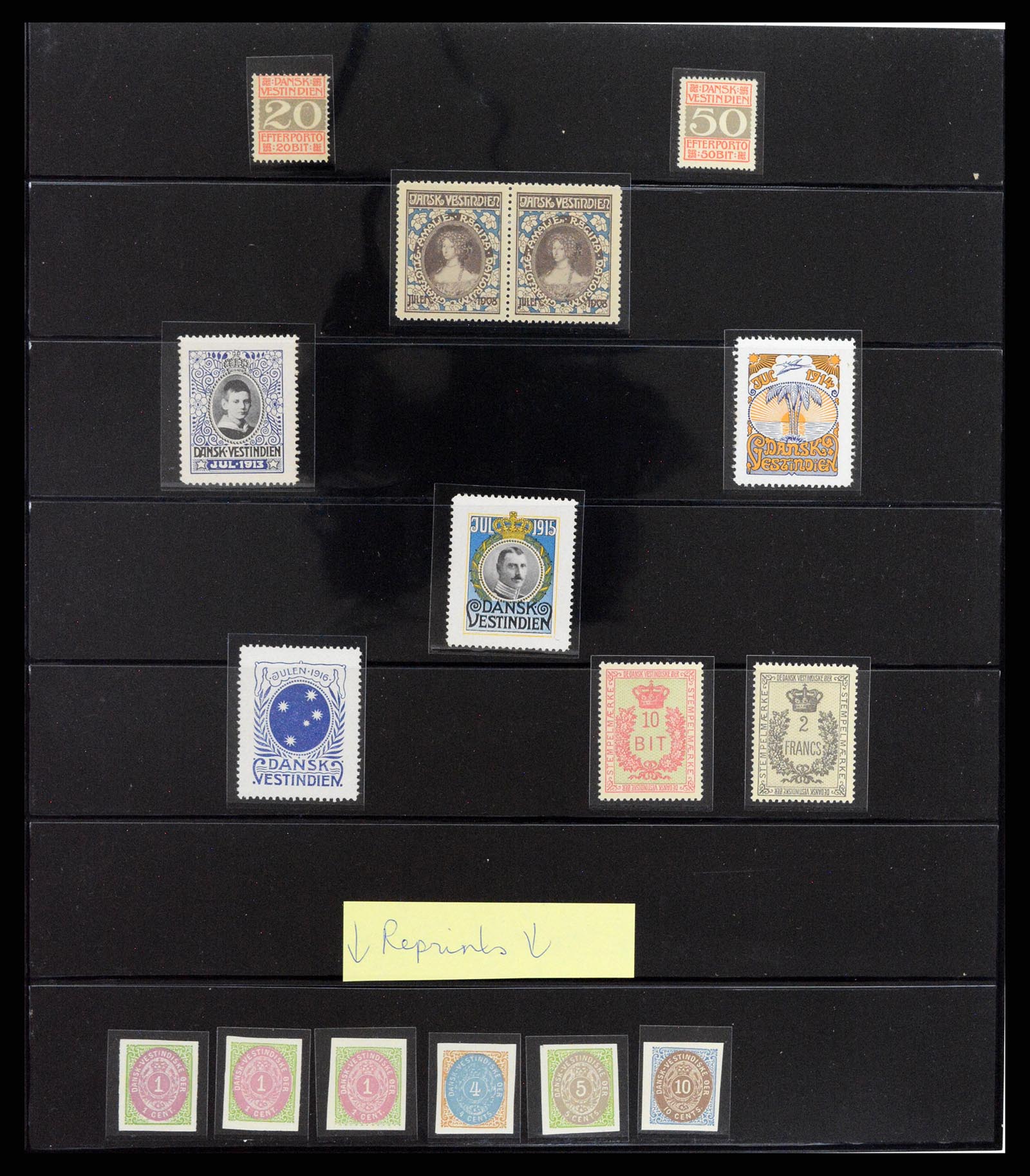 37783 013 - Postzegelverzameling 37783 Deens West Indië 1855-1917.