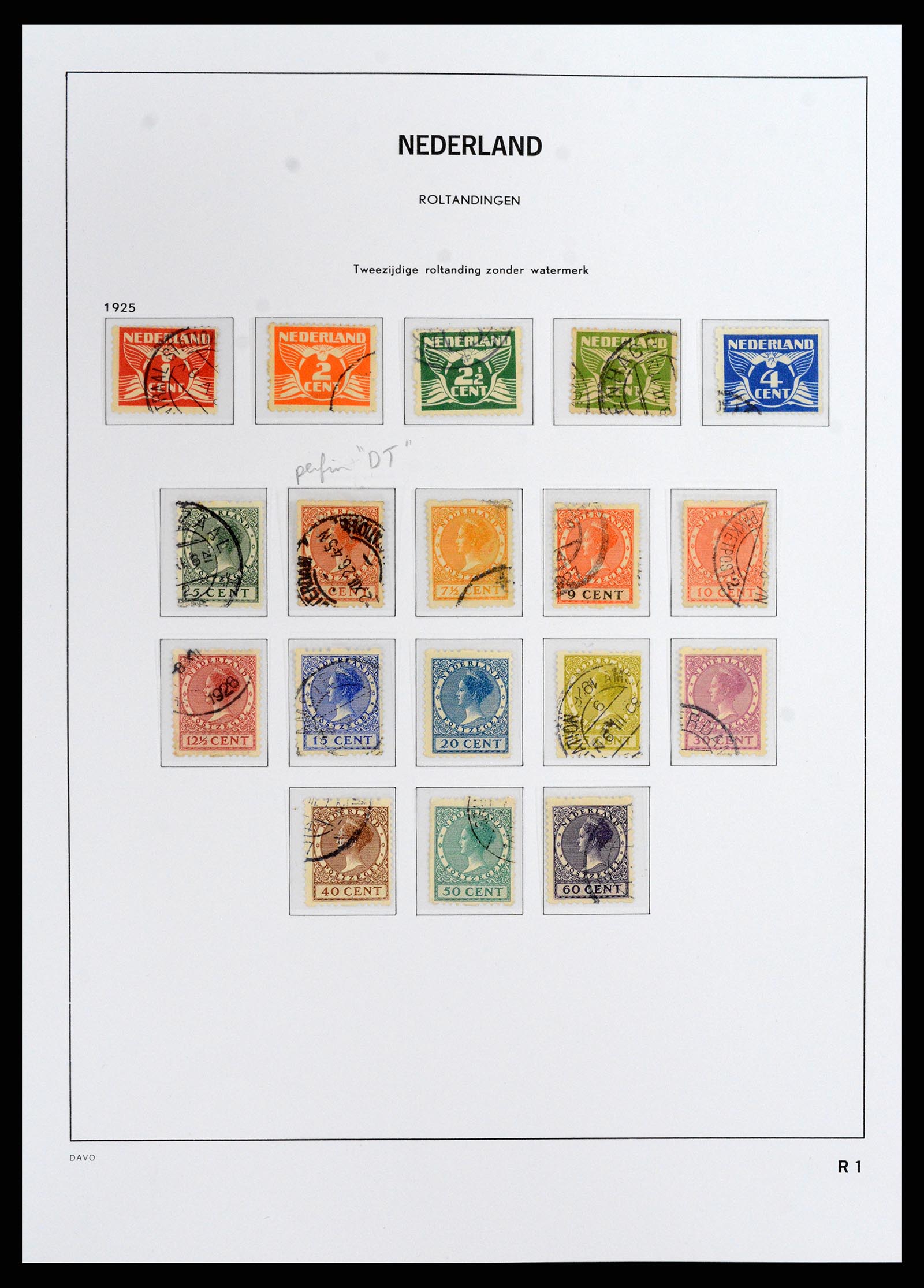 37792 001 - Postzegelverzameling 37792 Nederland roltanding 1925-1933.