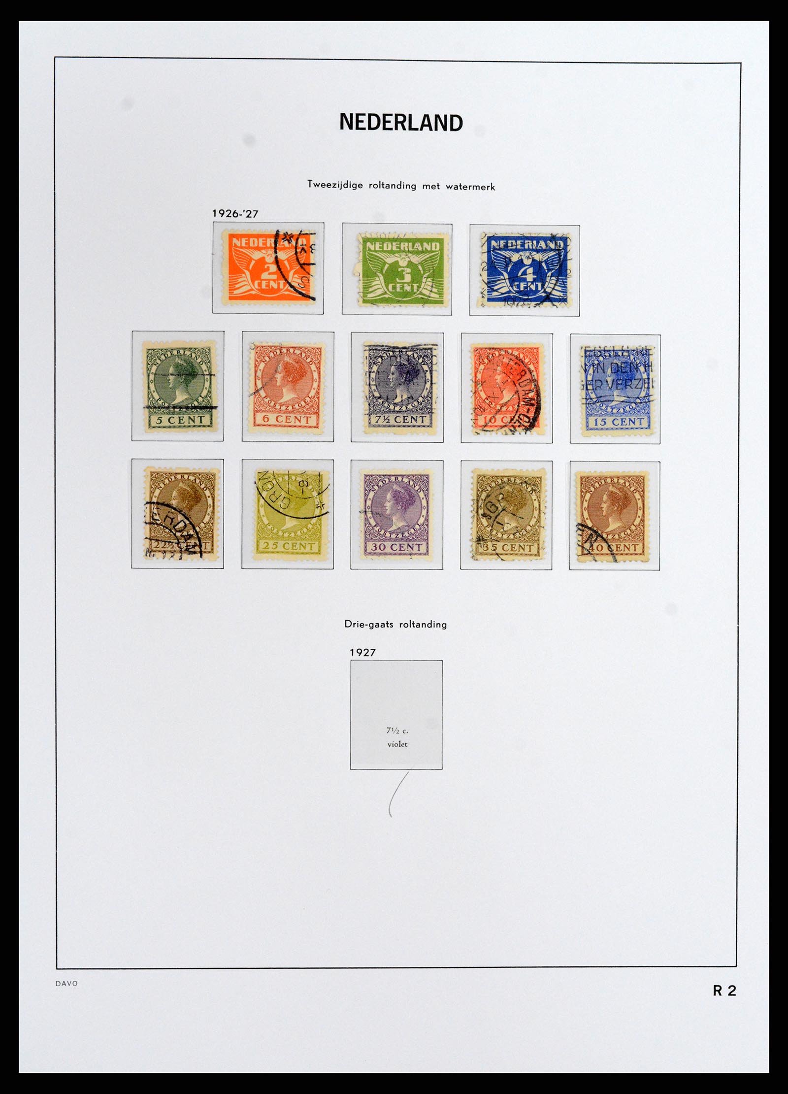 37792 002 - Postzegelverzameling 37792 Nederland roltanding 1925-1933.