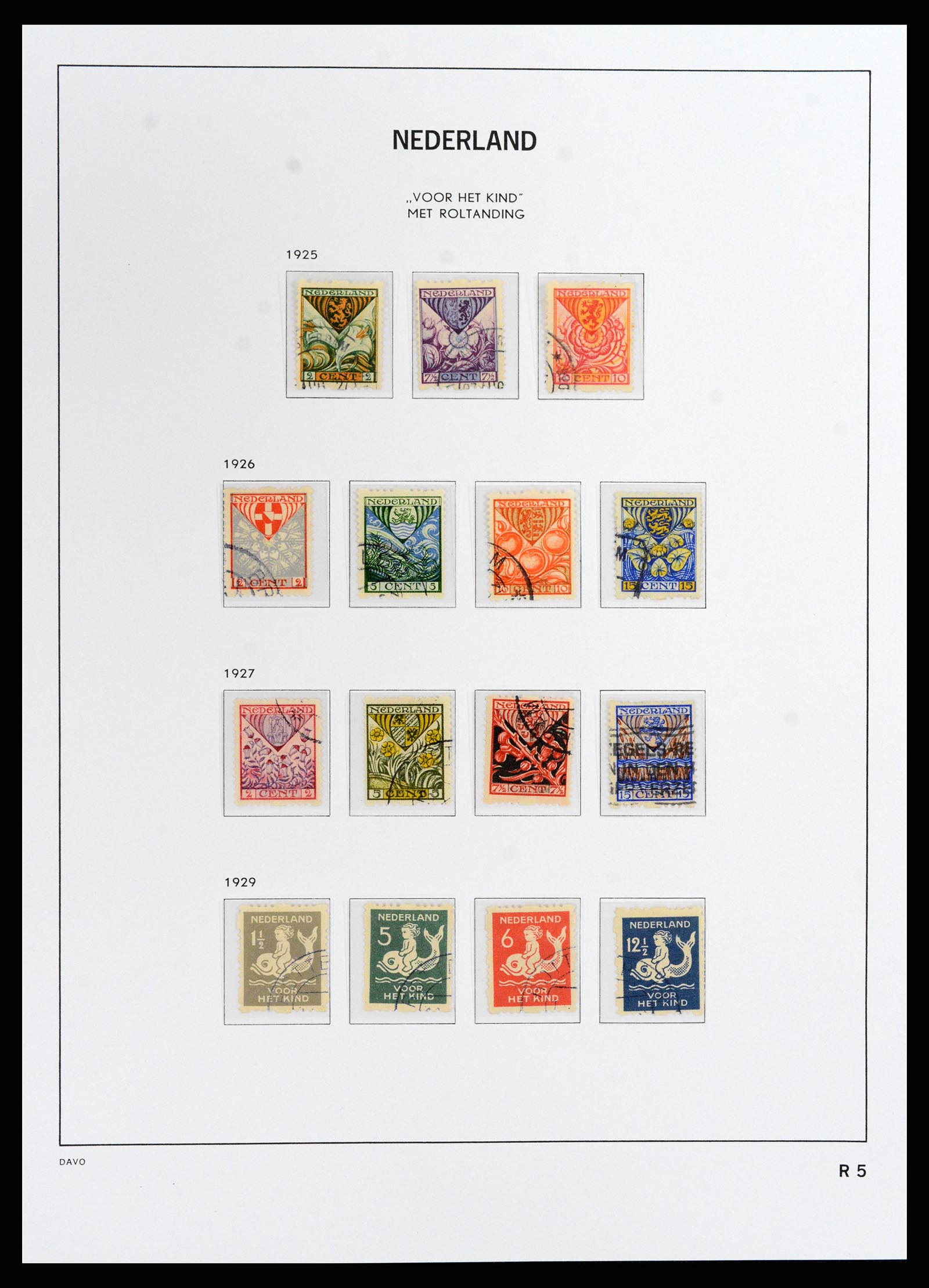 37792 005 - Postzegelverzameling 37792 Nederland roltanding 1925-1933.