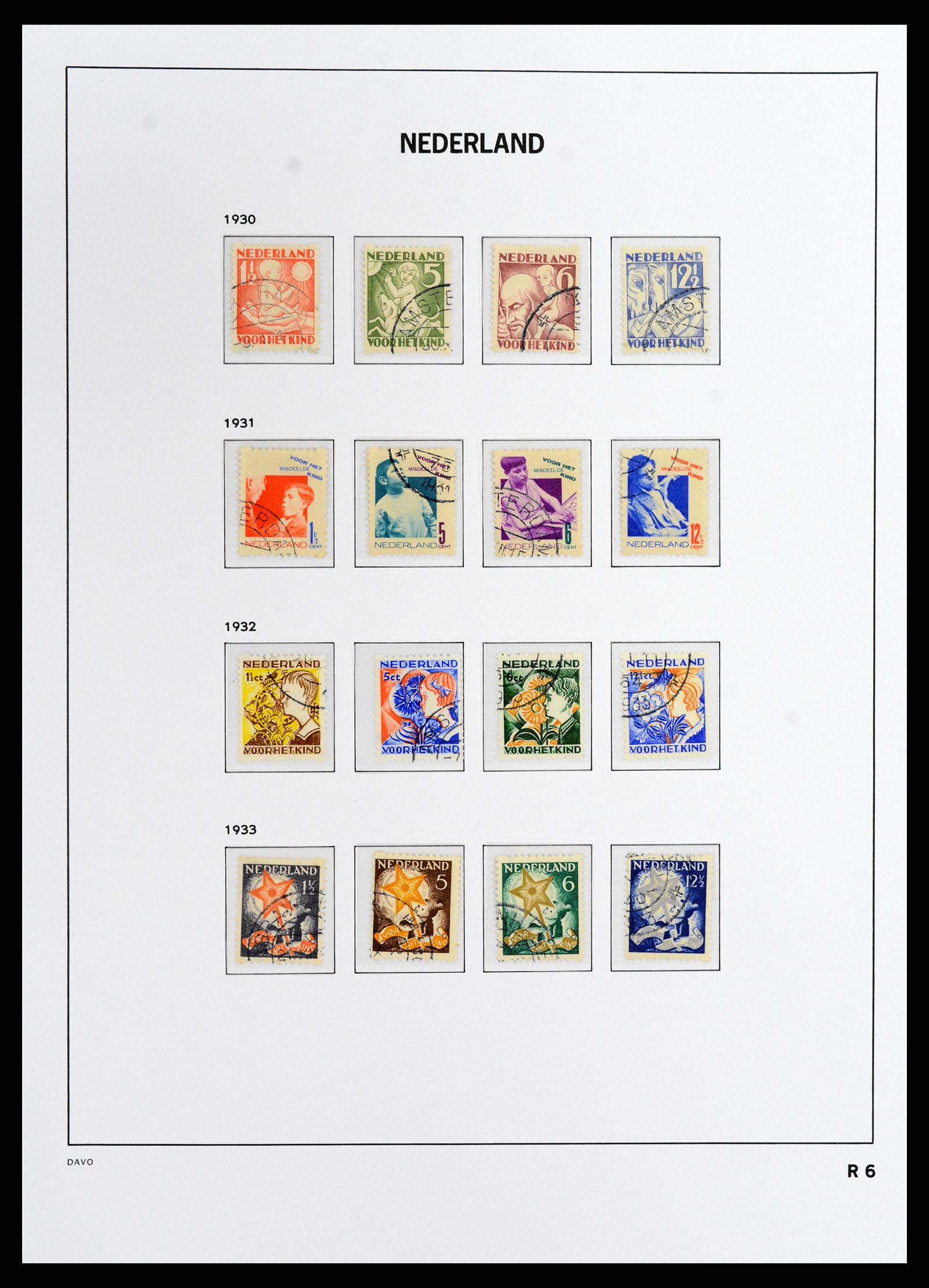 37792 006 - Postzegelverzameling 37792 Nederland roltanding 1925-1933.