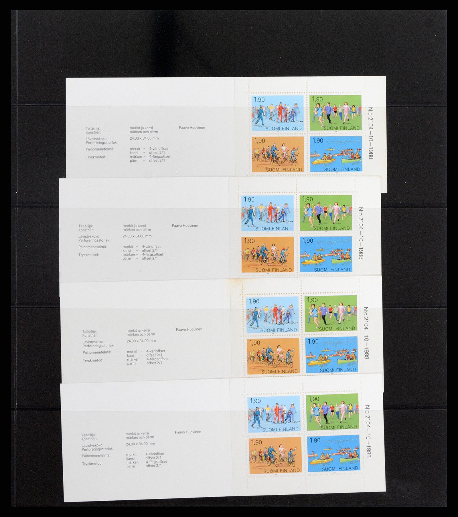 37798 031 - Postzegelverzameling 37798 Finland postzegelboekjes 1952-2005.