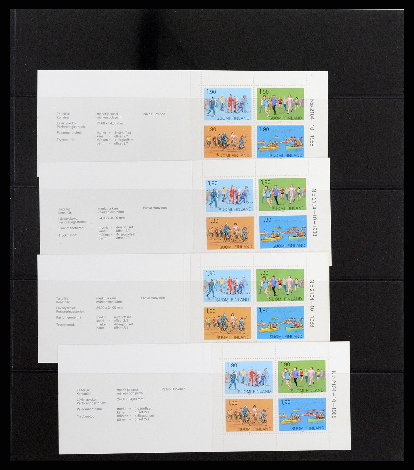 37798 032 - Postzegelverzameling 37798 Finland postzegelboekjes 1952-2005.