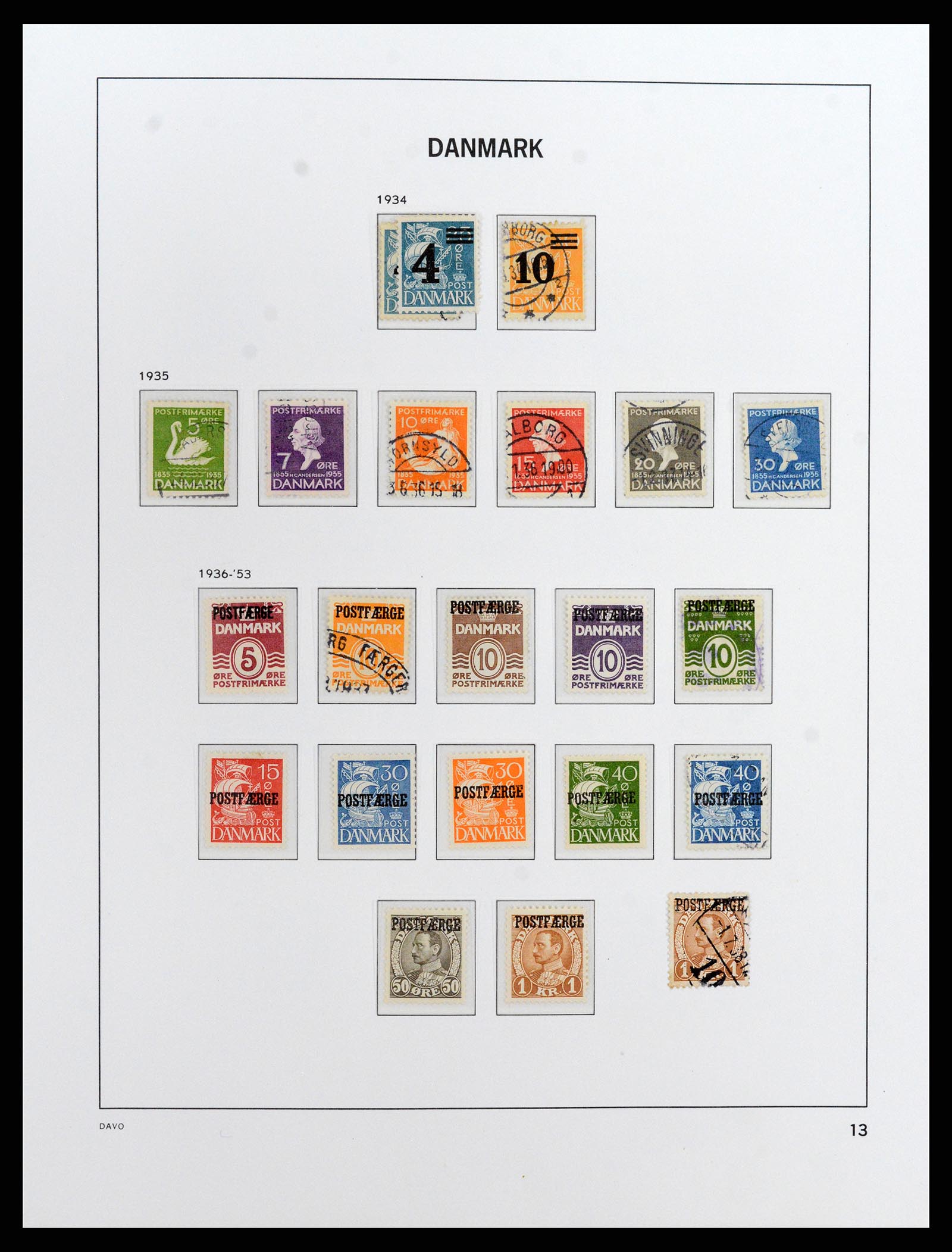 37801 013 - Postzegelverzameling 37801 Denemarken 1851-1999.