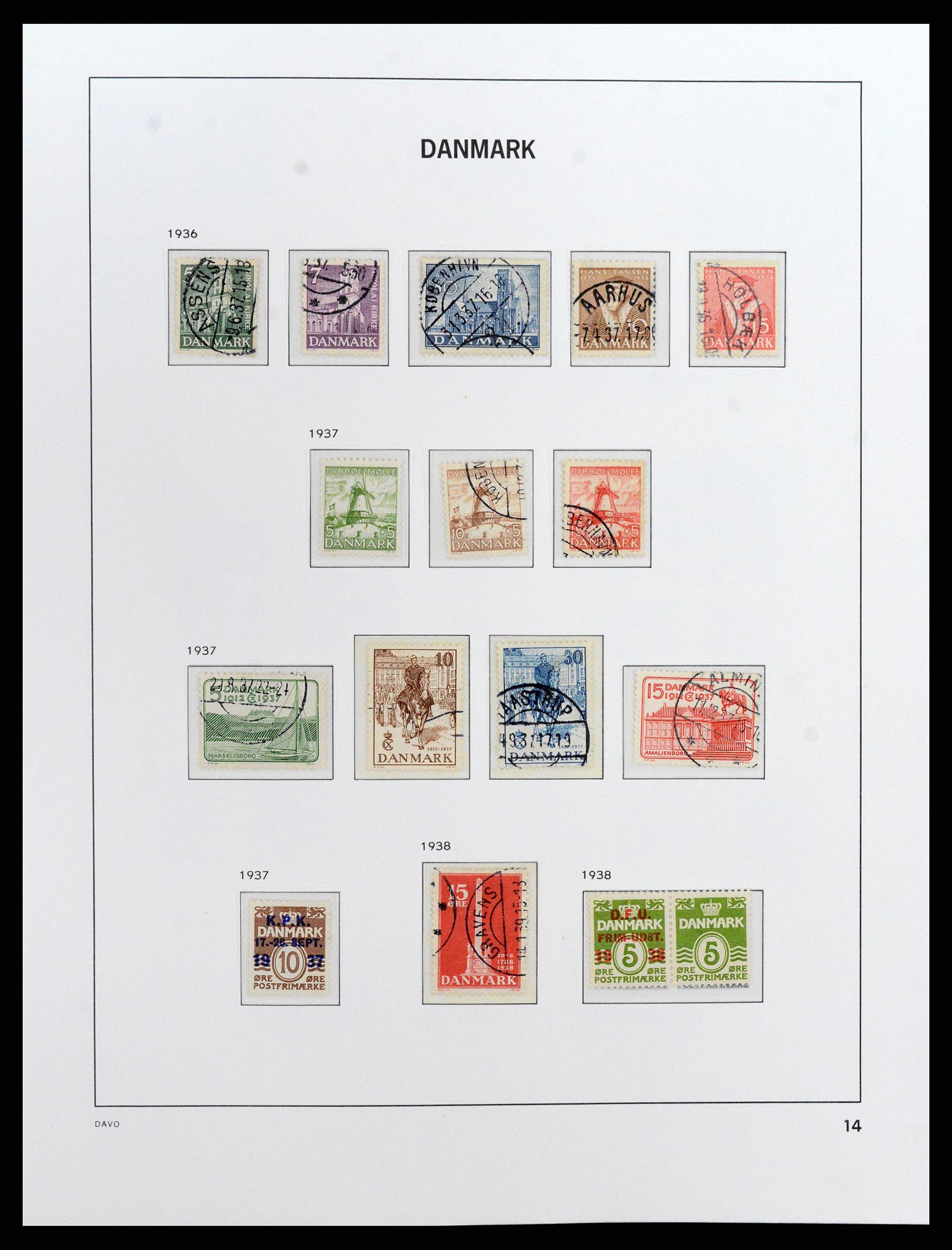 37801 014 - Postzegelverzameling 37801 Denemarken 1851-1999.