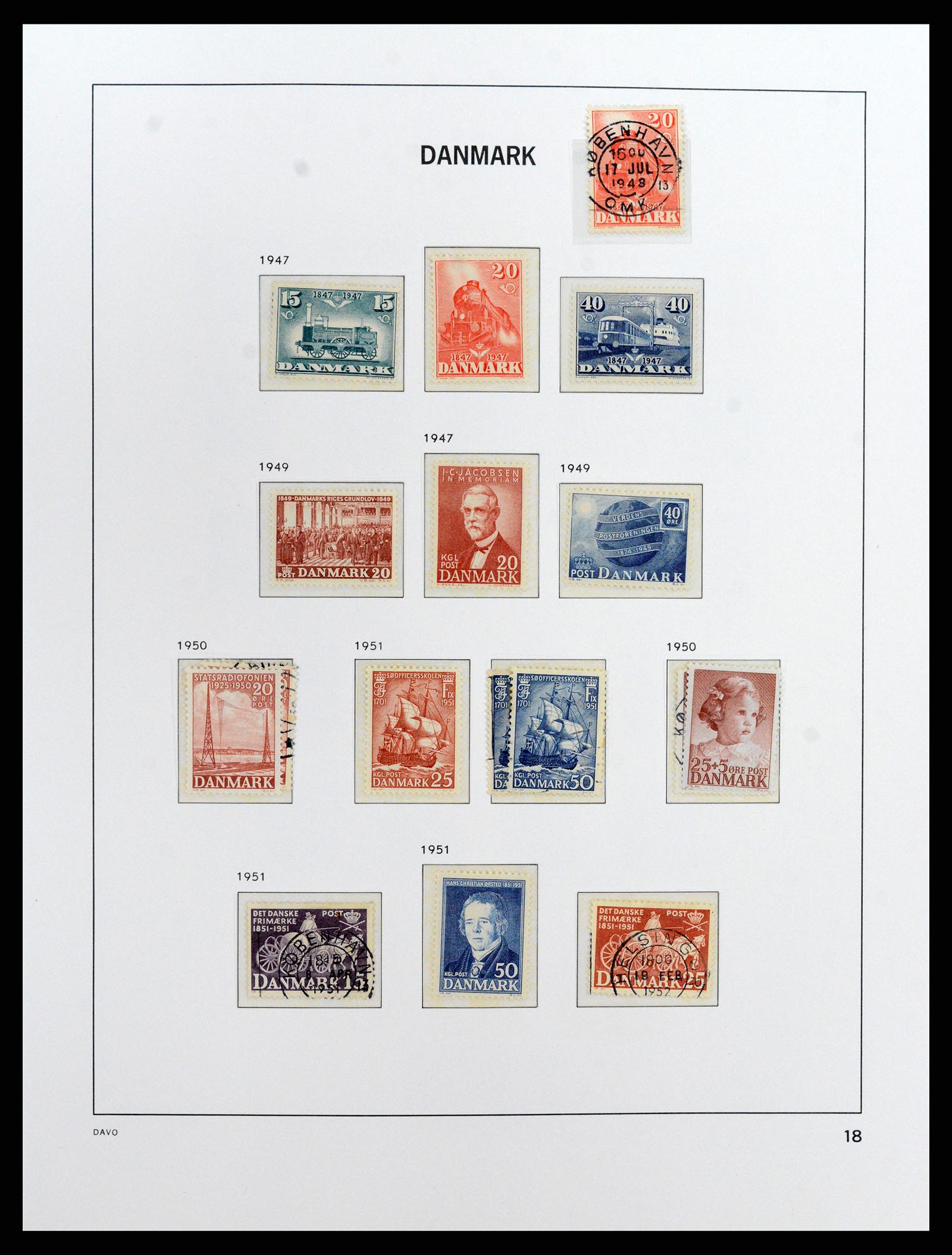 37801 018 - Postzegelverzameling 37801 Denemarken 1851-1999.