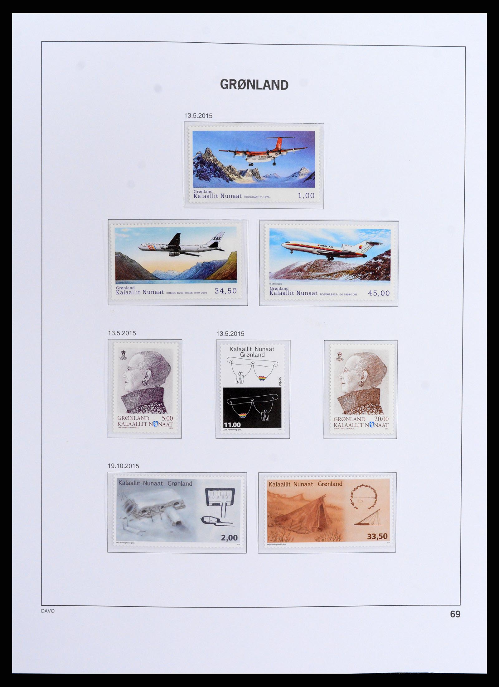 37802 115 - Stamp Collection 37802 Greenland 1905-2019!