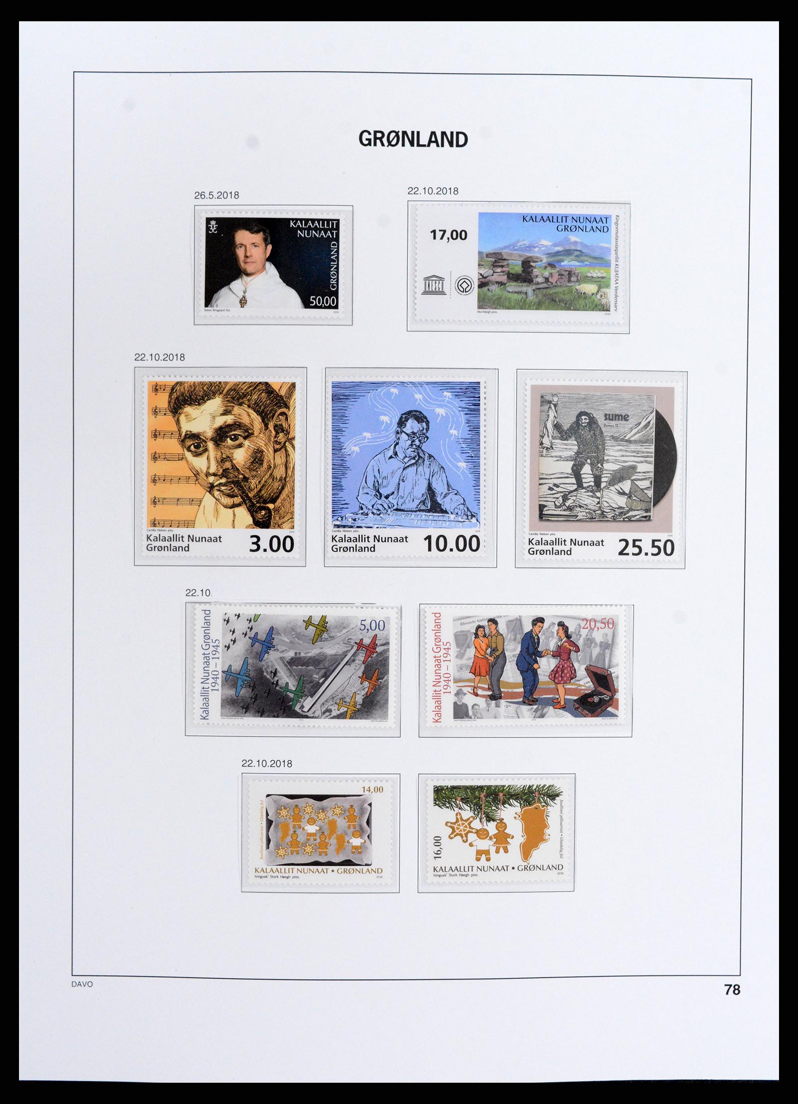 37802 124 - Postzegelverzameling 37802 Groenland 1905-2019!