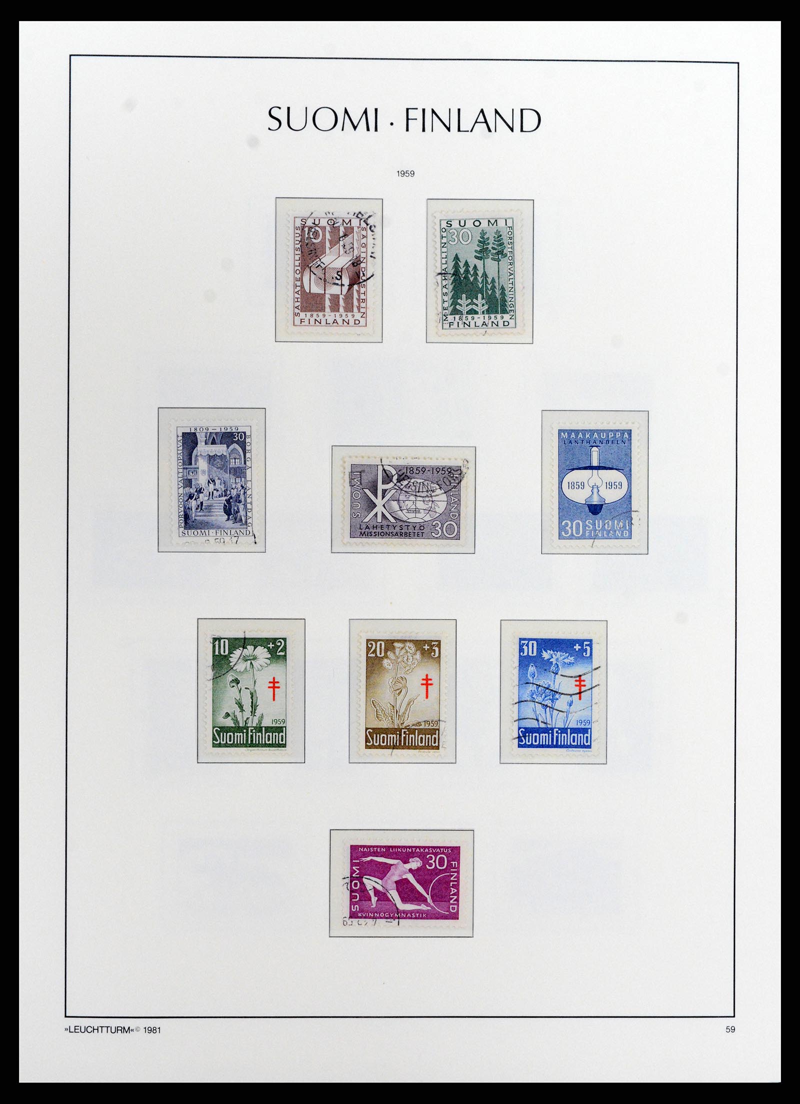 37803 040 - Postzegelverzameling 37803 Finland 1860-1999.