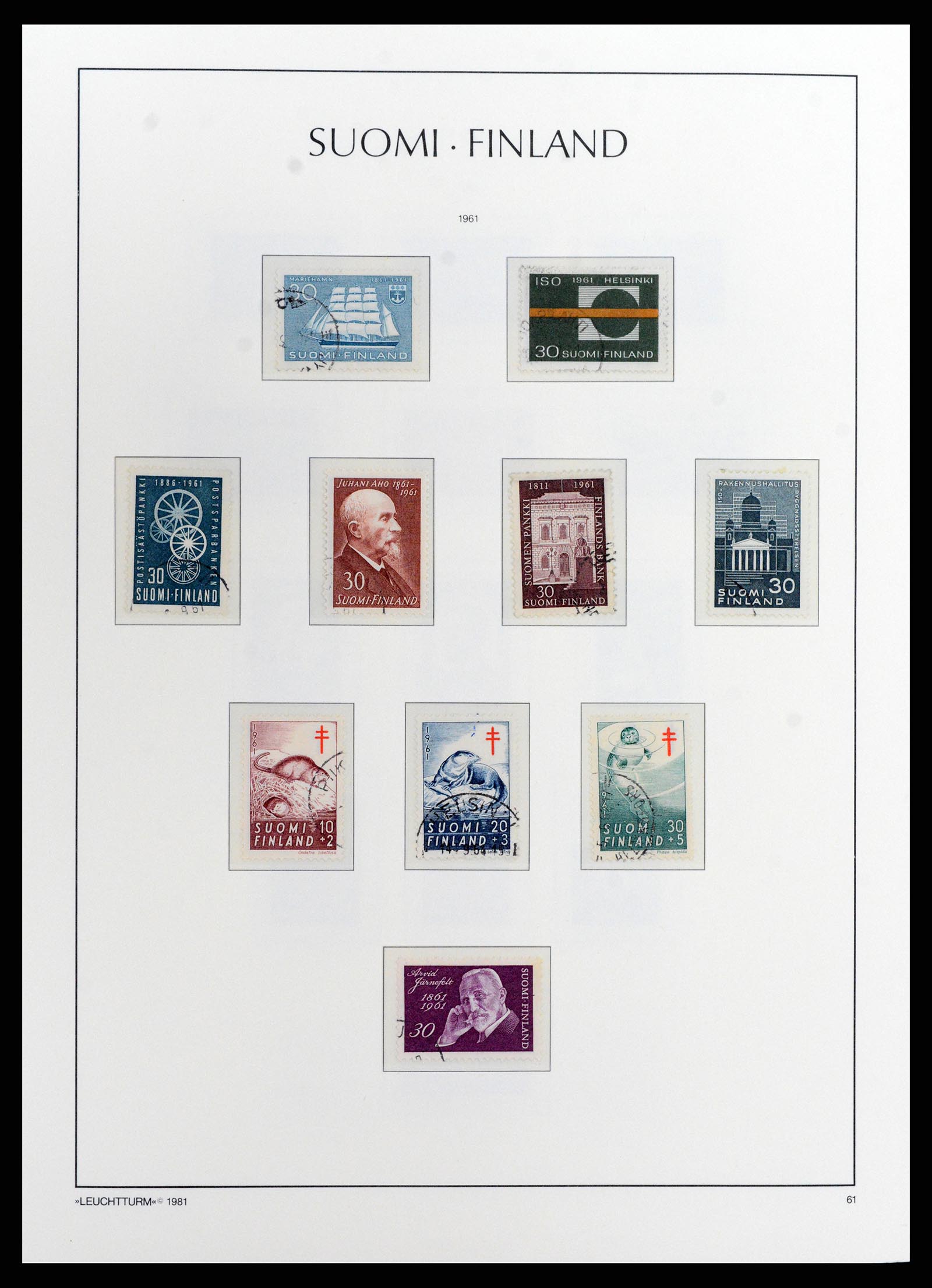37803 042 - Postzegelverzameling 37803 Finland 1860-1999.