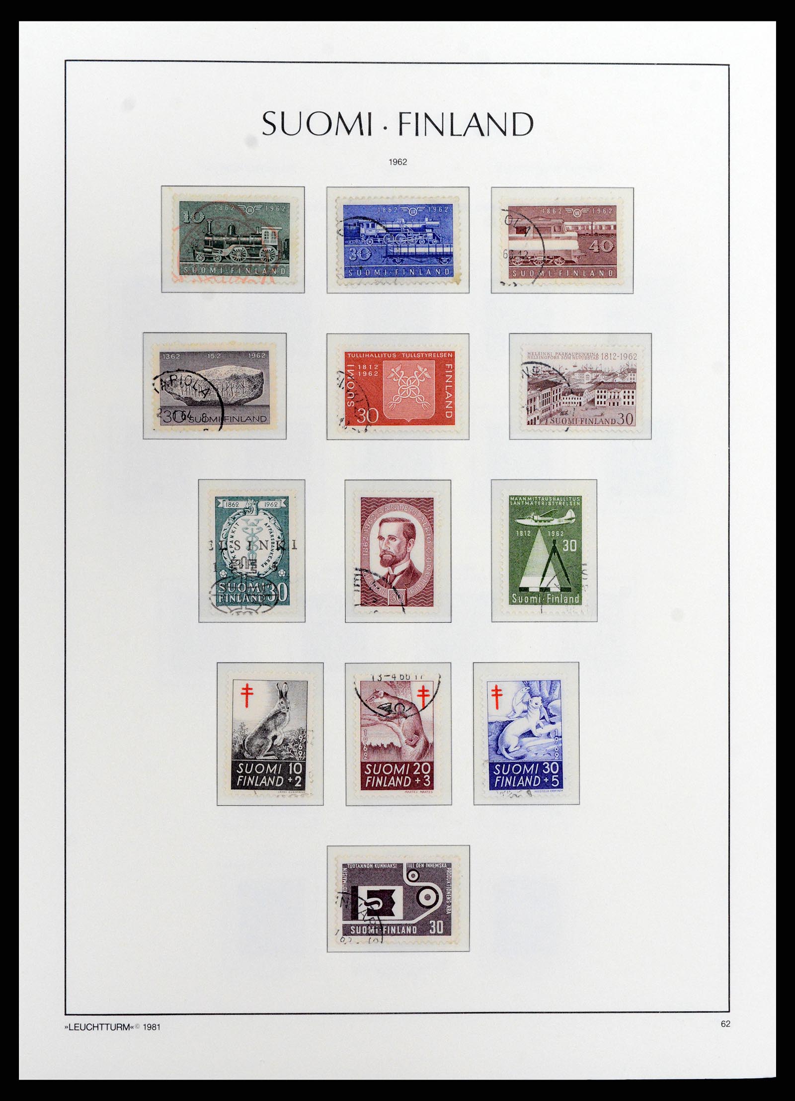 37803 043 - Postzegelverzameling 37803 Finland 1860-1999.