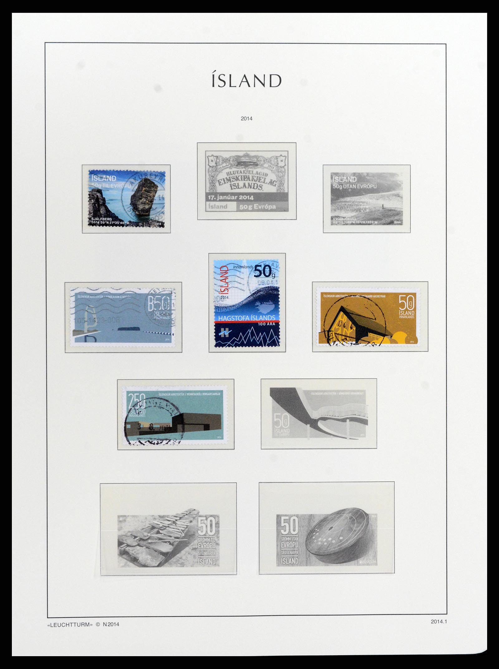 37804 156 - Stamp Collection 37804 Iceland 1873-2014.