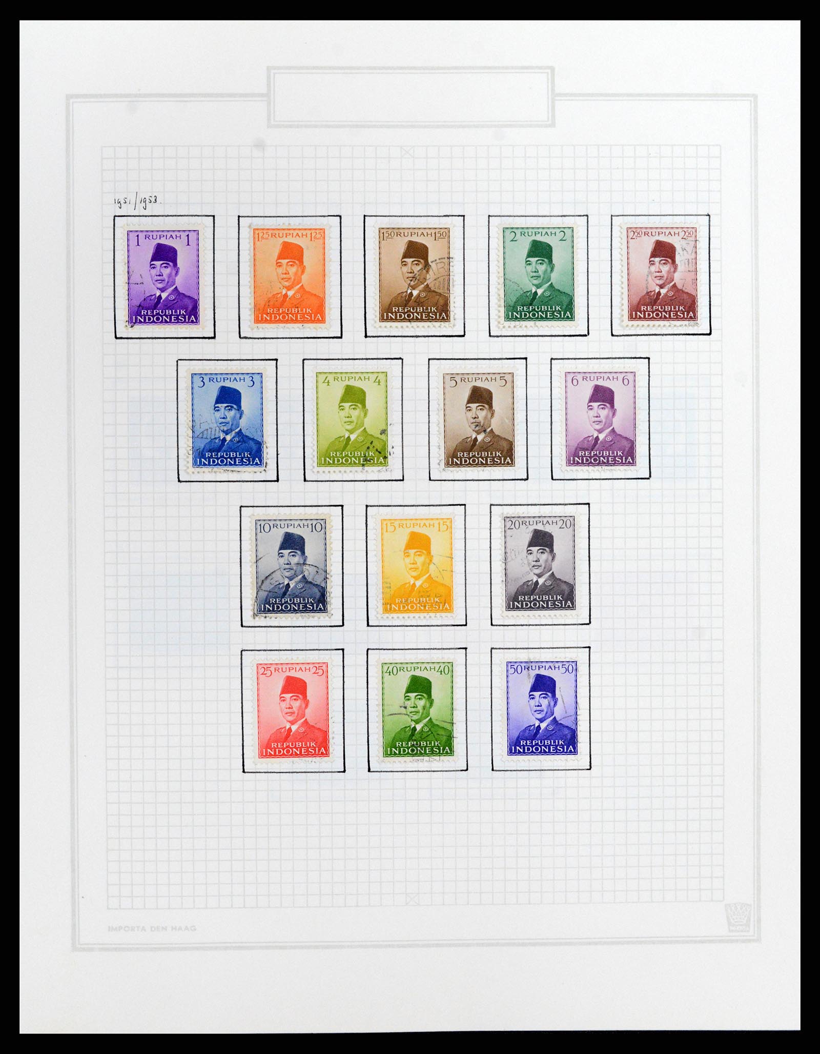 37807 023 - Postzegelverzameling 37807 Indonesië 1948-1977.