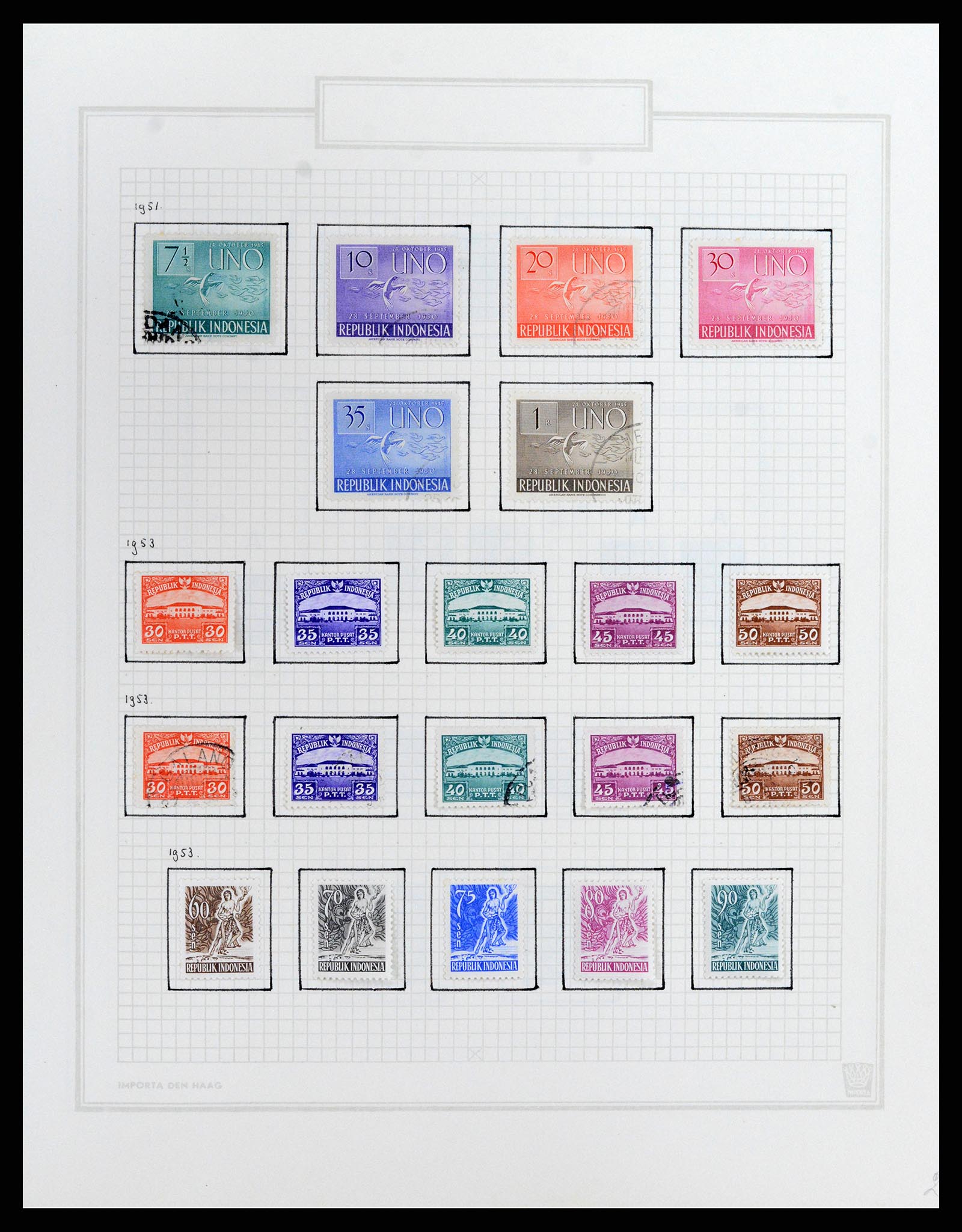 37807 025 - Postzegelverzameling 37807 Indonesië 1948-1977.