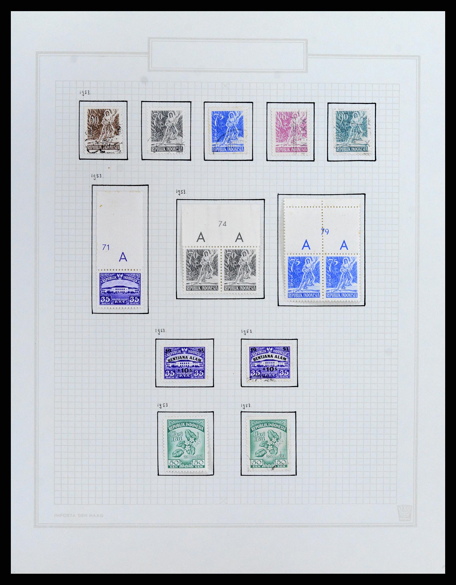 37807 026 - Postzegelverzameling 37807 Indonesië 1948-1977.