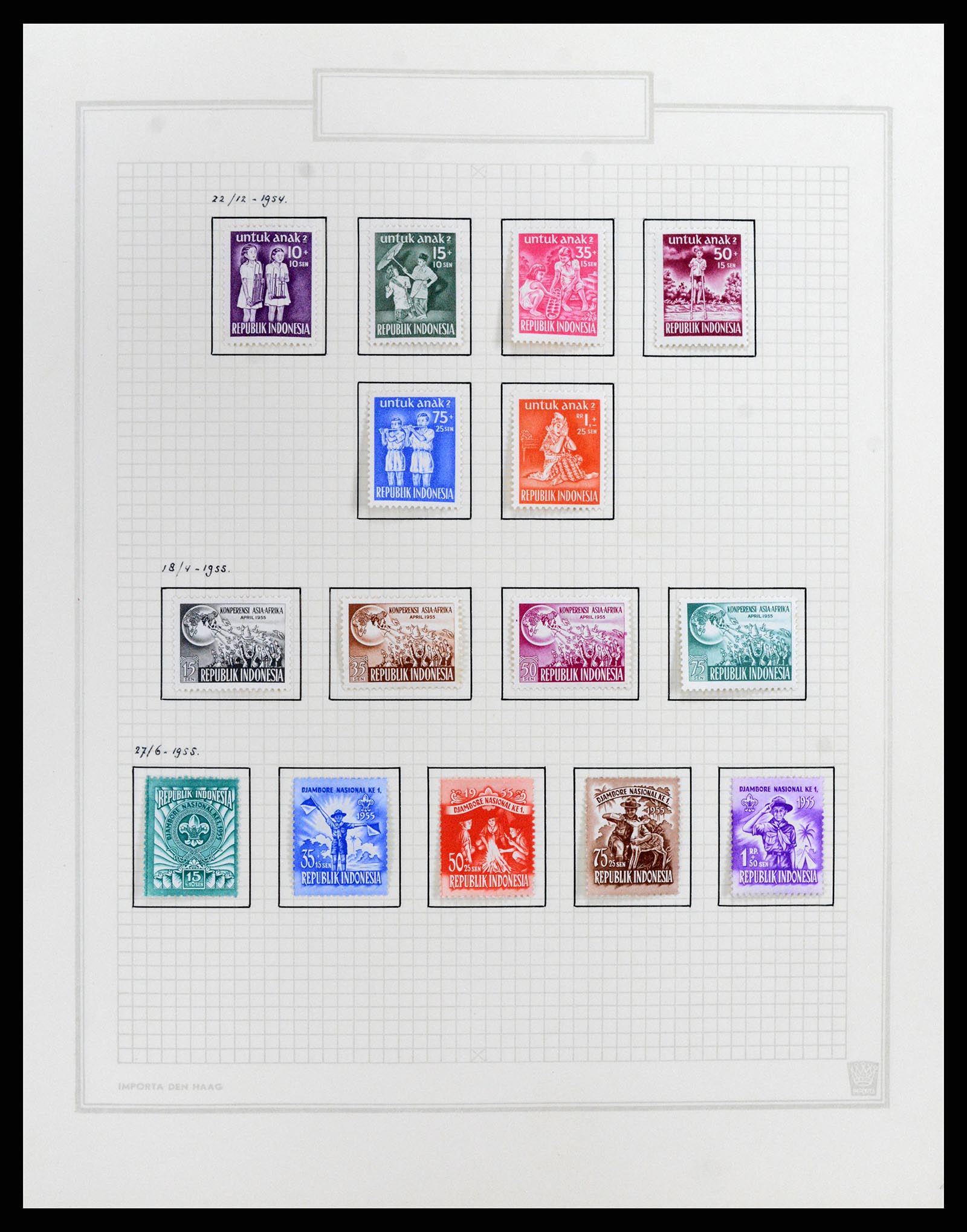 37807 029 - Postzegelverzameling 37807 Indonesië 1948-1977.