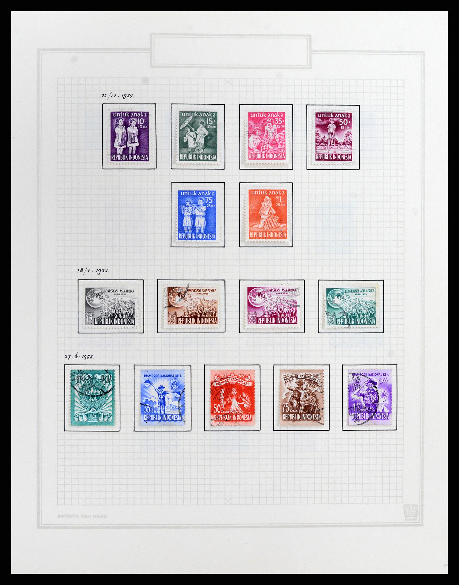 37807 030 - Postzegelverzameling 37807 Indonesië 1948-1977.