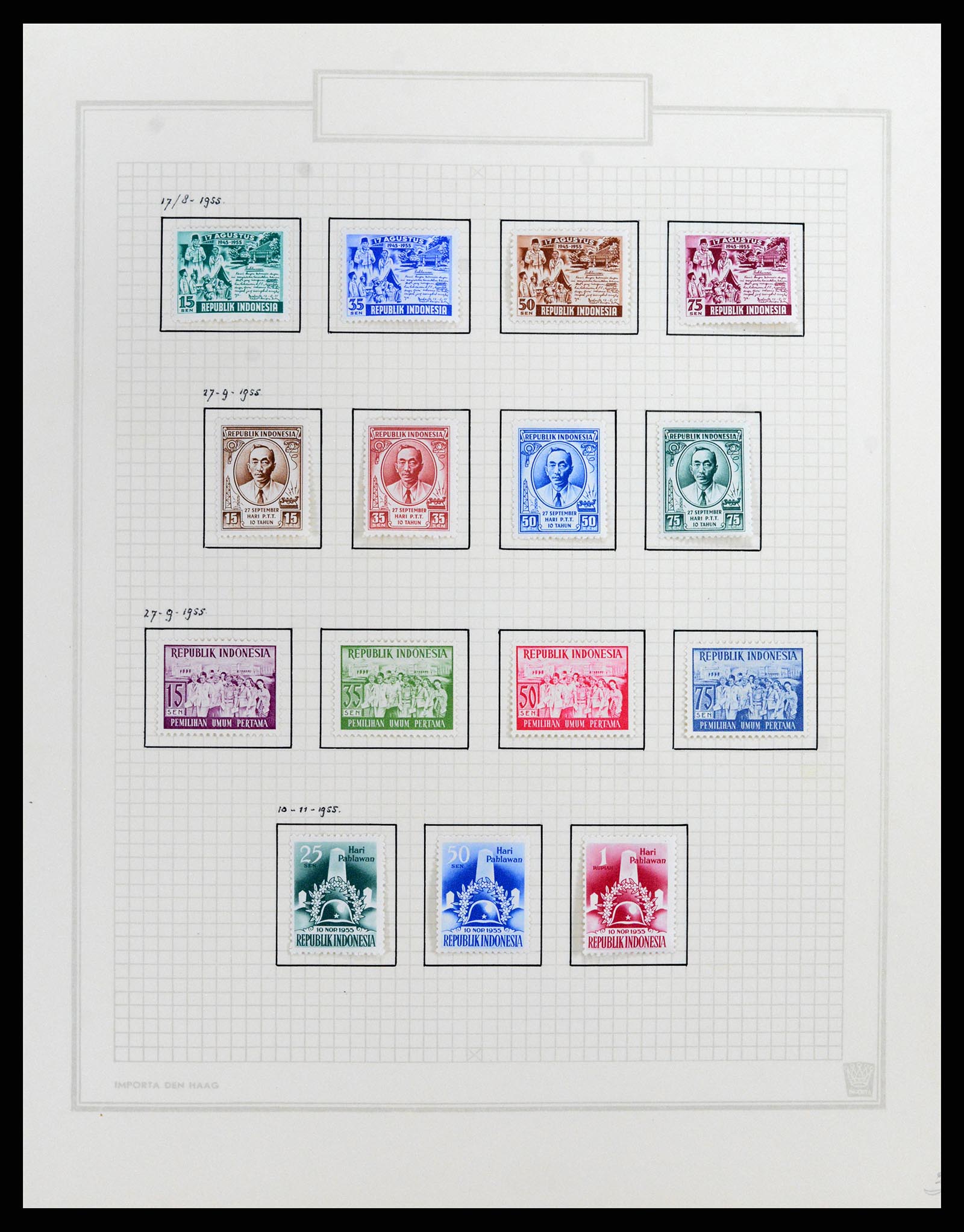 37807 031 - Postzegelverzameling 37807 Indonesië 1948-1977.