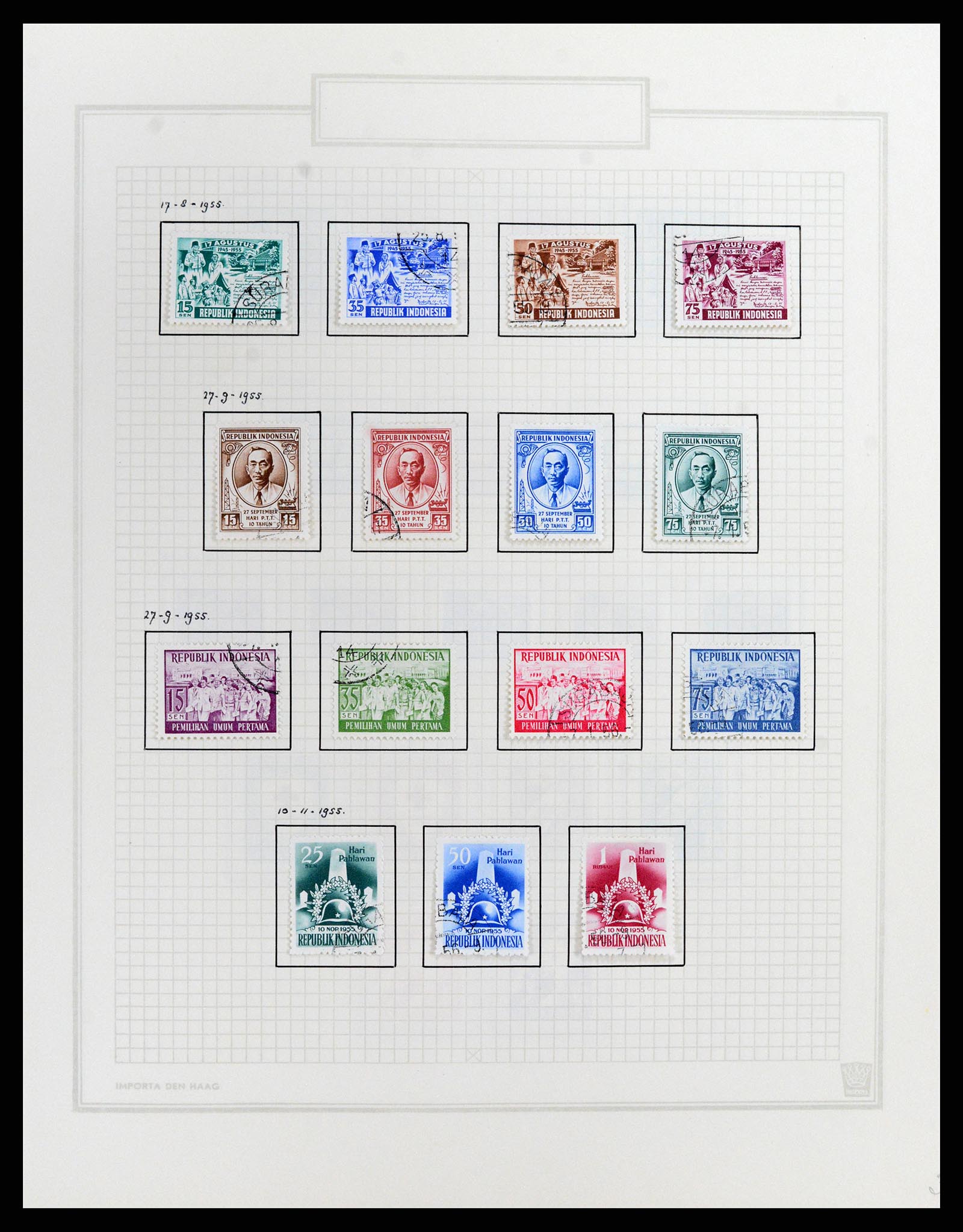 37807 032 - Postzegelverzameling 37807 Indonesië 1948-1977.