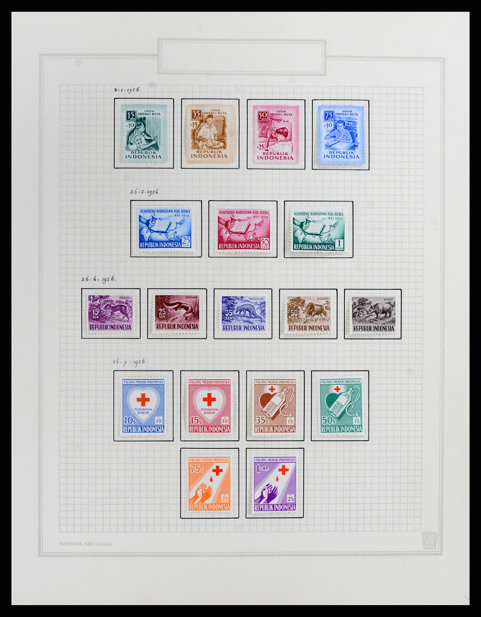 37807 033 - Postzegelverzameling 37807 Indonesië 1948-1977.