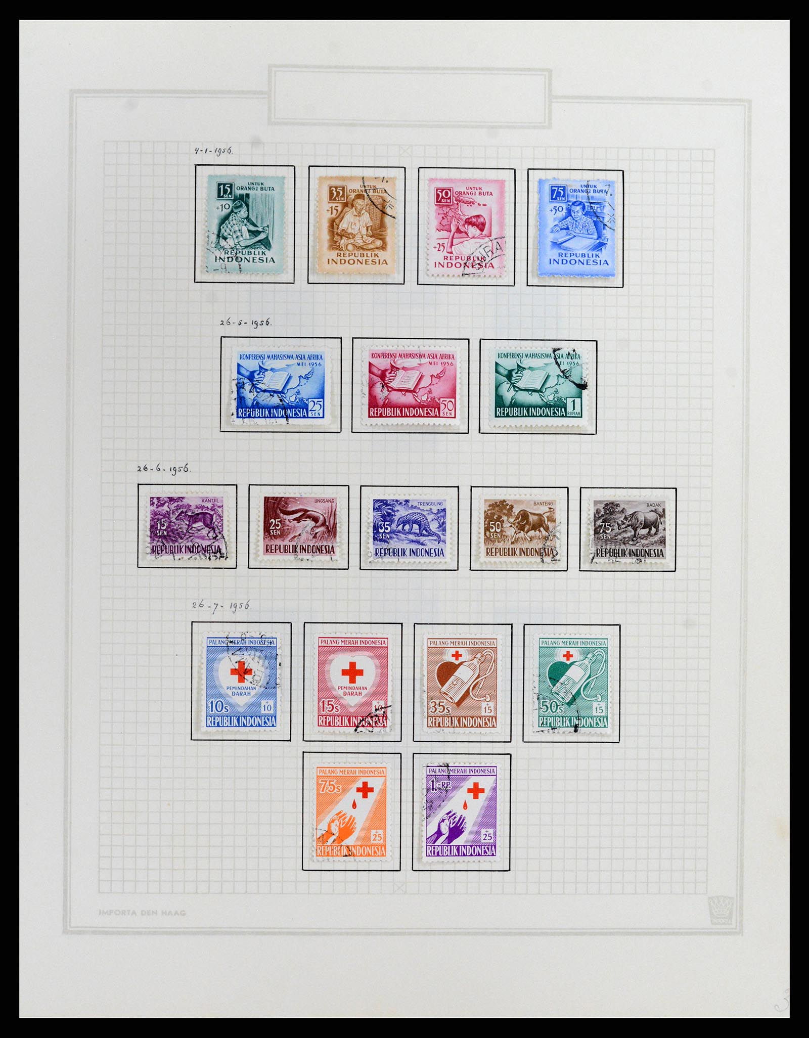 37807 034 - Postzegelverzameling 37807 Indonesië 1948-1977.